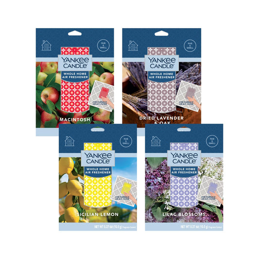 Yankee Candle Whole Home Air Freshener Variety Pack (Sage Citrus, Lilac Blossoms, Dried Lavender & Oak, & Sicilian Lemon) (1ea / Pack of 4)