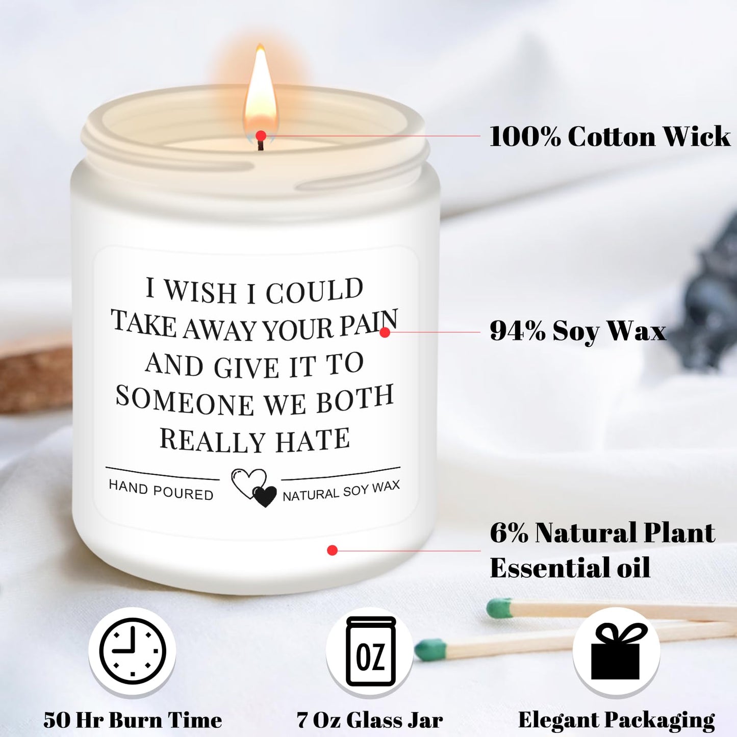 Homsolver Get Well Soon Gifts for Women, After Surgery Gifts, Feel Better, Cheer Up,Cancer,Get Well, Grieving Gift for Women, Friend, Family, Coworker, Wish Scented Candle