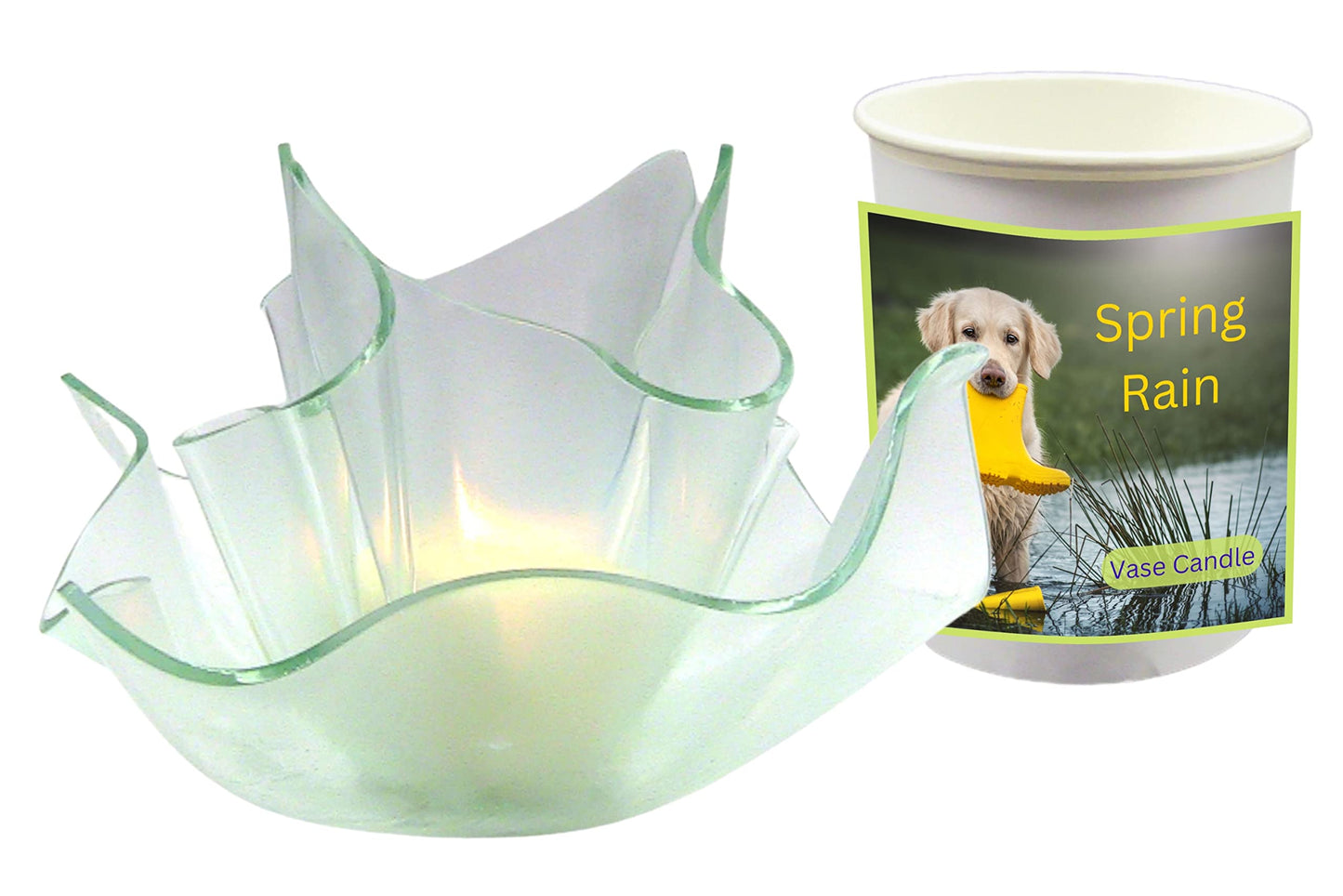 Spring Rain Vase Candle - Spring Rain - Blend of Lemon, Lily, Jasmine, and Ozone. (Clear Set)