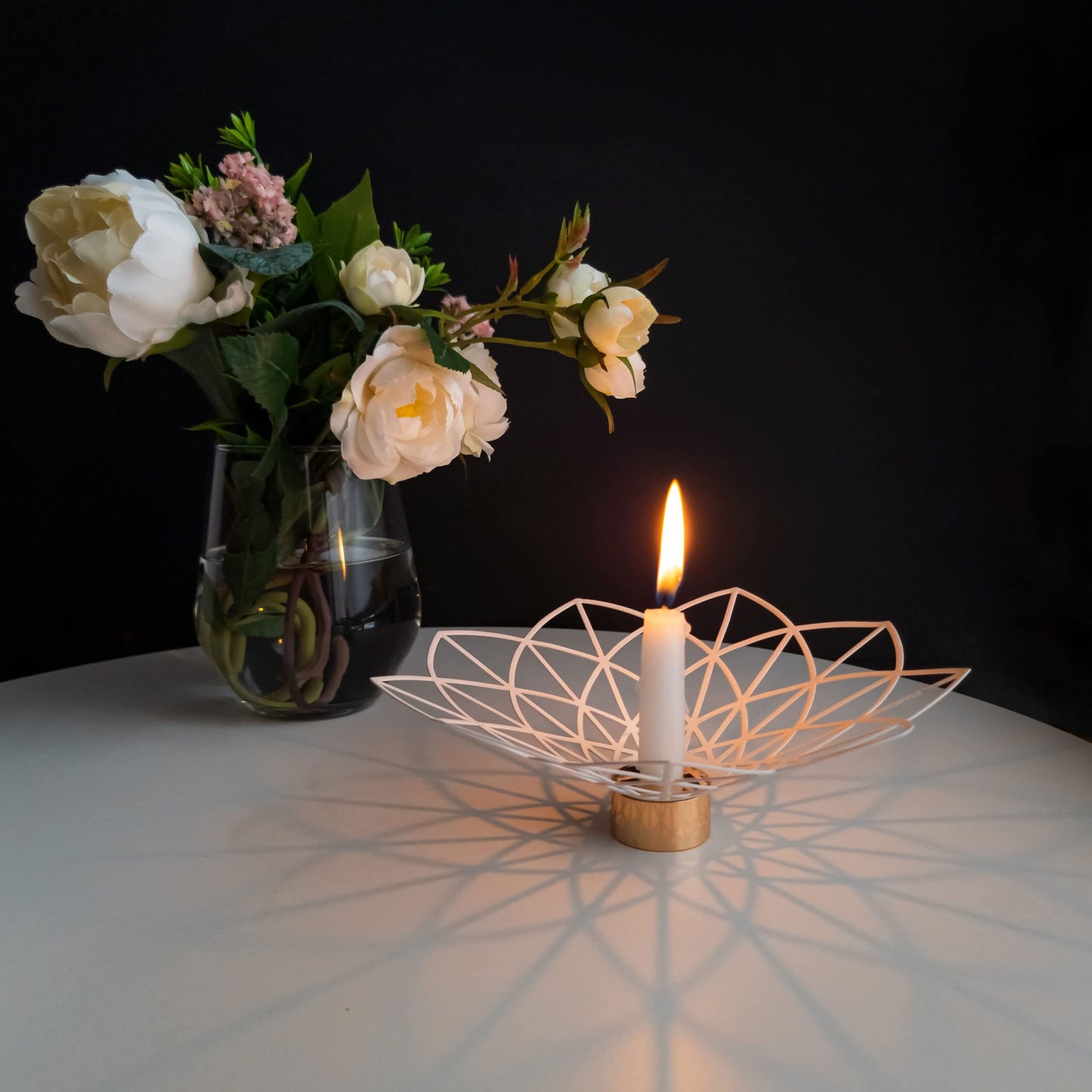 Oshadow Lotus Candle Holder - Cute Boho Decor for Taper Candles & Coffee Table