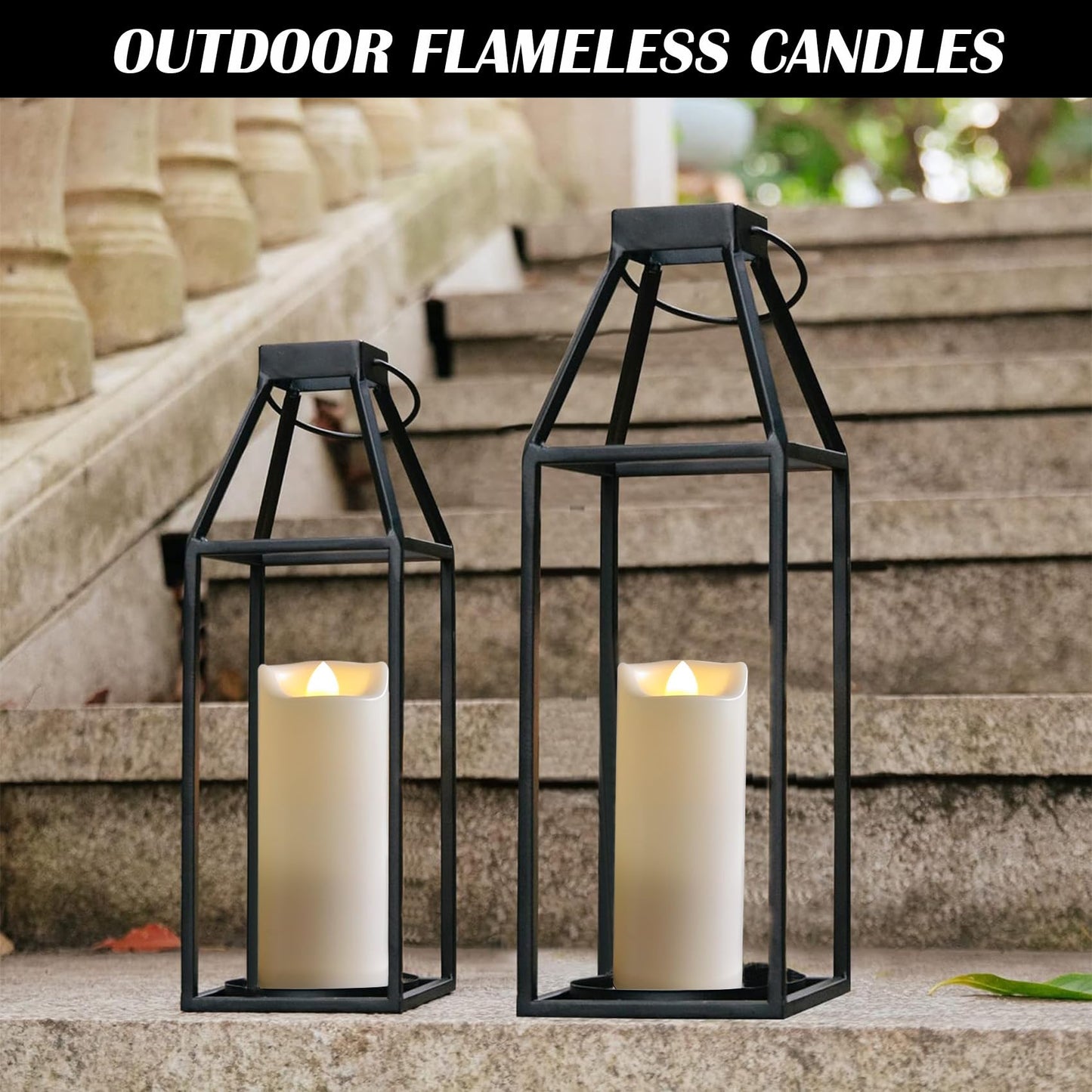LED Battery Operated Candles 2"x5" Plastic Flickering Flameless Candles with Timer Outdoor Waterproof Wedding Party Halloween Christmas Birthday Decoration Gifts Realistic Slim Tall Pillar Candles