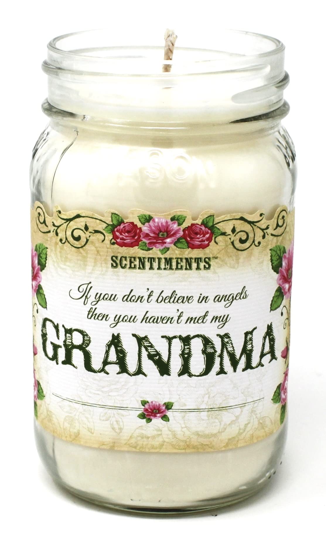 Scentiments Grandma Gift Candle Vanilla Scented Fragrance 16oz Grandma Gifts for Birthday Christmas Grandma Gift 100% Soy Wax - 80+ Hours Burn Time Nika's Home Soy Candles Highly Scented