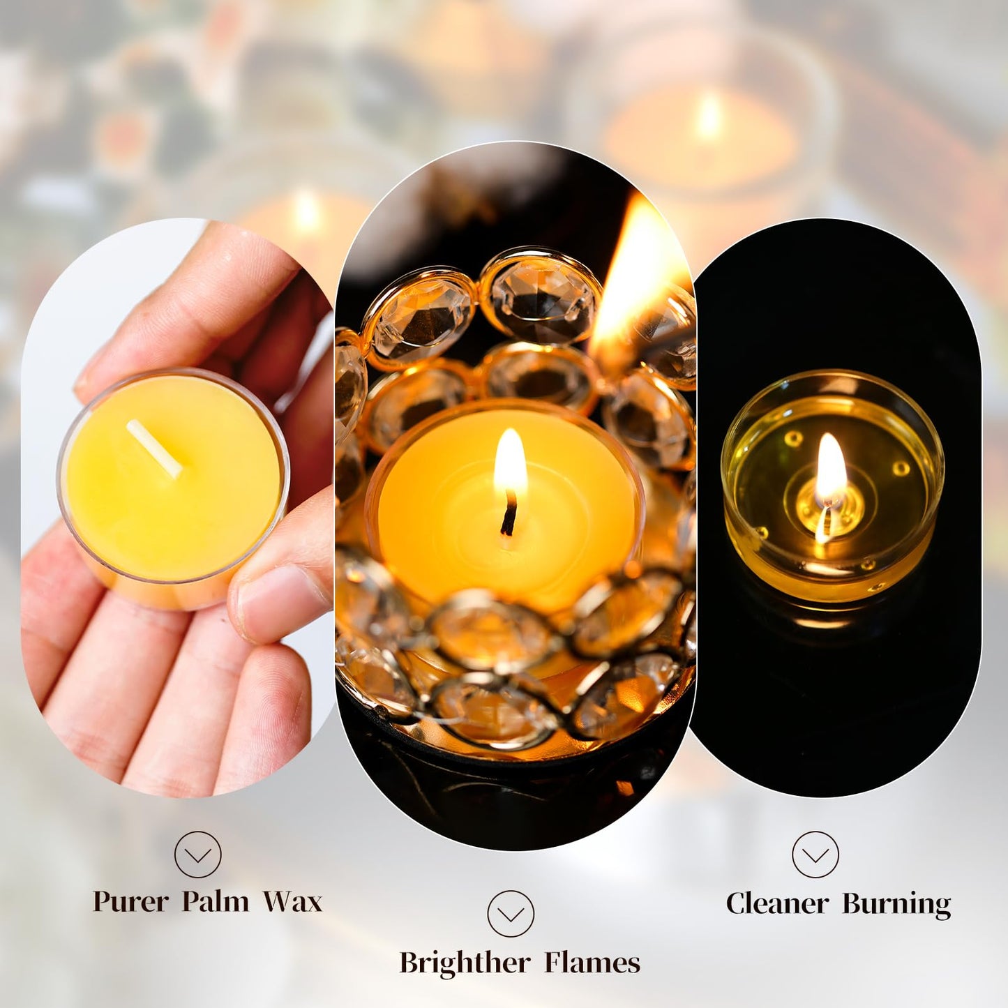 6 Hours Beeswax Tealight Candles Bulk, 40 Packs 100% Pure Beeswax Tea Lights Candle in Clear Cup,Natural Scent Bees Wax Candles Smokeless Clean Burning for Wedding Church Home Decor, Air Purification