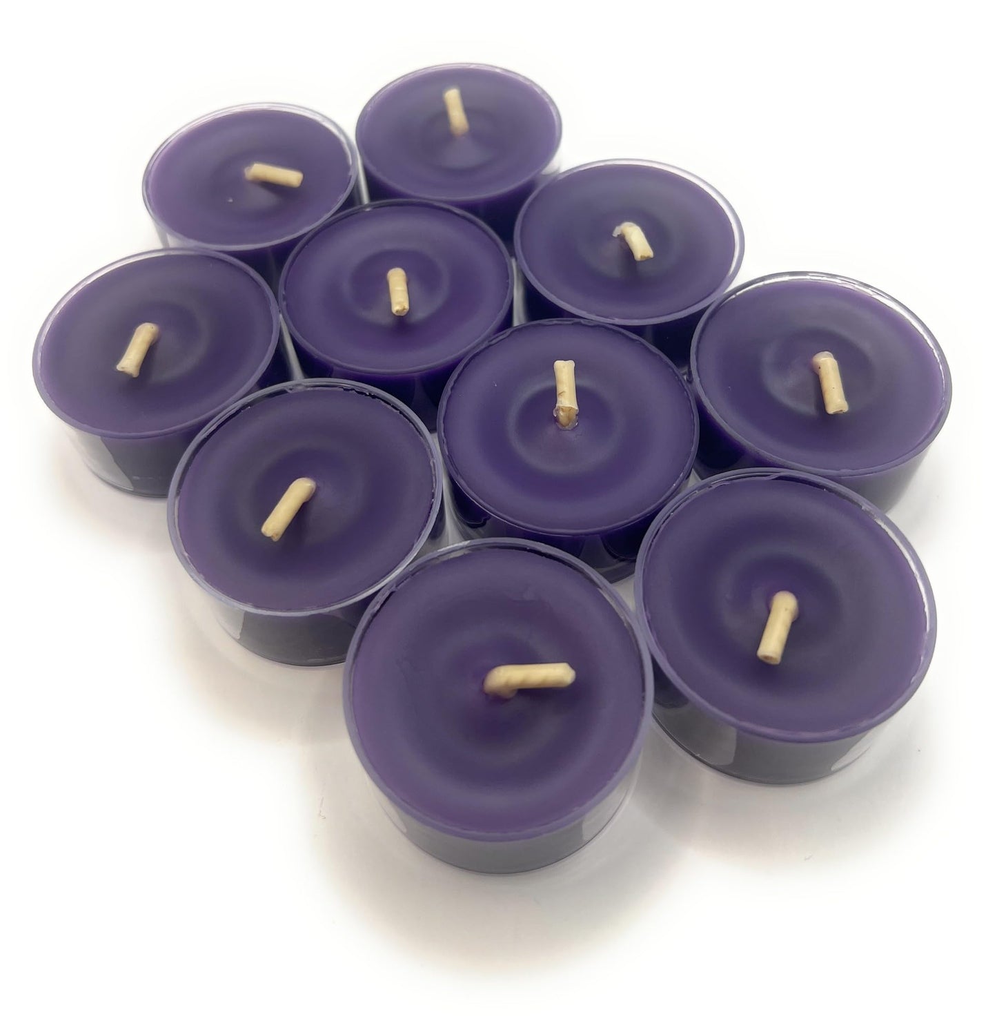 Allnations Candle Co. 100% Beeswax Tealight Candles. 4 to 5 Hours Long Burn Each - for Home, Mother’s Day, Rituals, Prayer, Party, Room Table Decoration - Unscented - Smokeless -10pcs (Purple)