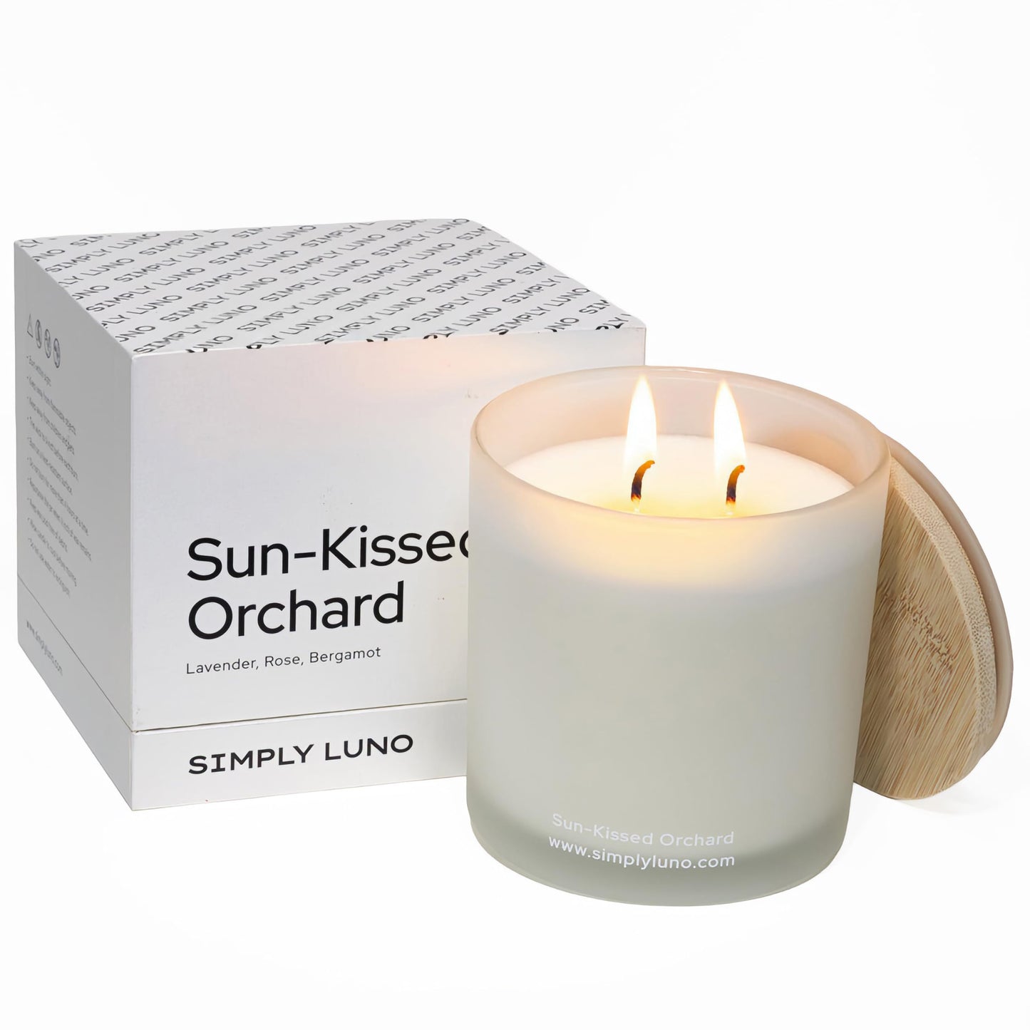Sun-Kissed Orchard – Lavender & Rose Scented Candle Large 14oz Soy Wax– Eco Friendly & Long Lasting – 50+ Hour Burn – Reusable Jar & Bamboo Lid – Luxury Gift Box for Women
