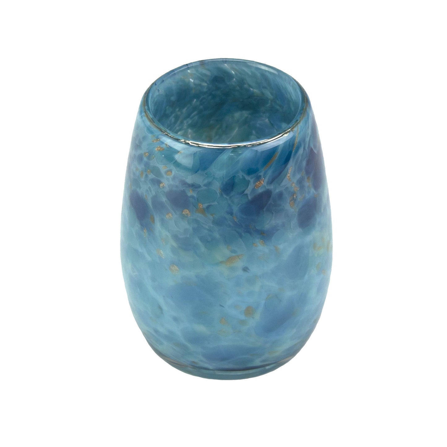 Totally Blown Glassworks Votive Candle Holder, Tea-Light, Handmade Blown Glass, Accent Vase, Centerpiece, Home Decor, Artist Dehanna Jones, Seattle, WA. (Teal Puget Sound)