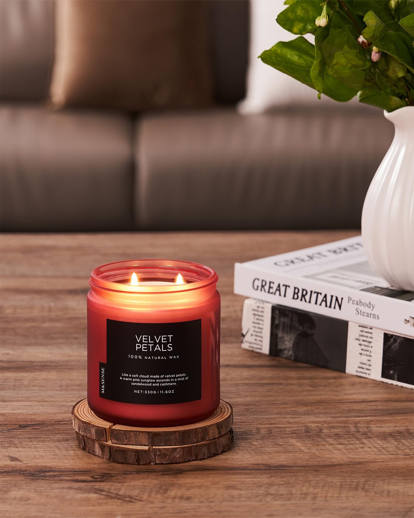 M&SENSE Sandalwood Rose Scented Candles for Home, 70 Hour Long Lasting 11.6oz Organic Natural Soy Wax Luxury Floral Classic Candle Gifts for Mother's Day