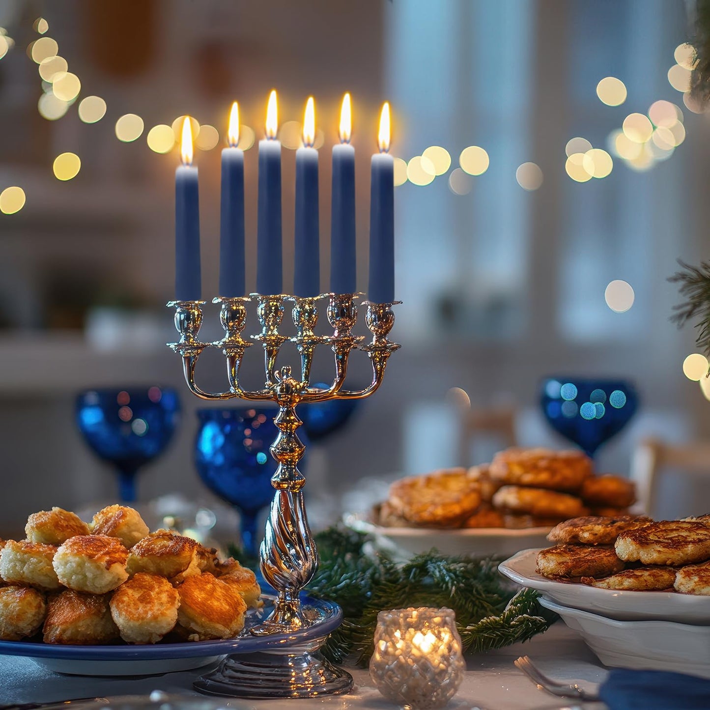 12 Pack 10 inch Navy-Blue Taper Candle Set for Holiday Dinner Party, Unscented Long Candlesticks, Dripless and Smokeless, 7-8 Hours Burn