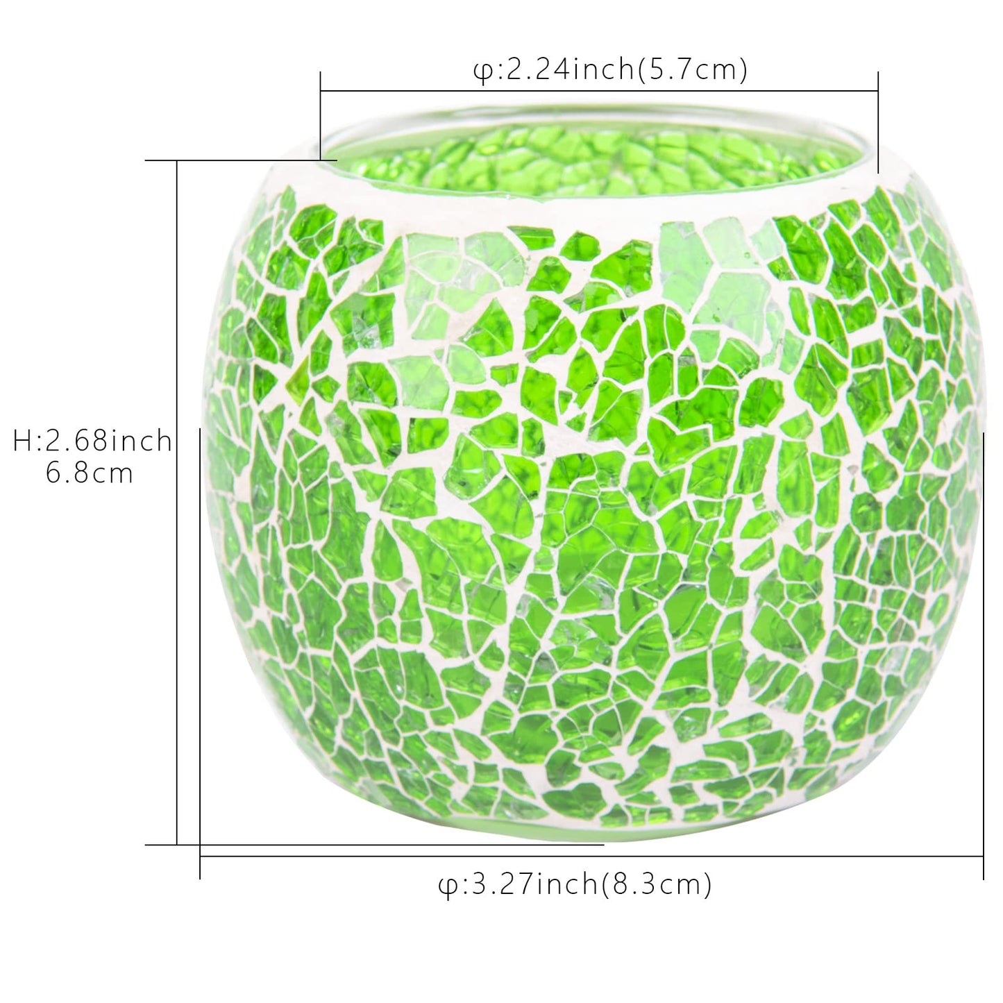 Rancco Glass Votive Candle Holder for Tealight, Romantic Mosaic Cracked Candle Holder, Candle Lamp Aromatherapy Candlescape Bowl for Valentine's Thanksgiving, Christmas Table Centerpiece,Party Decor