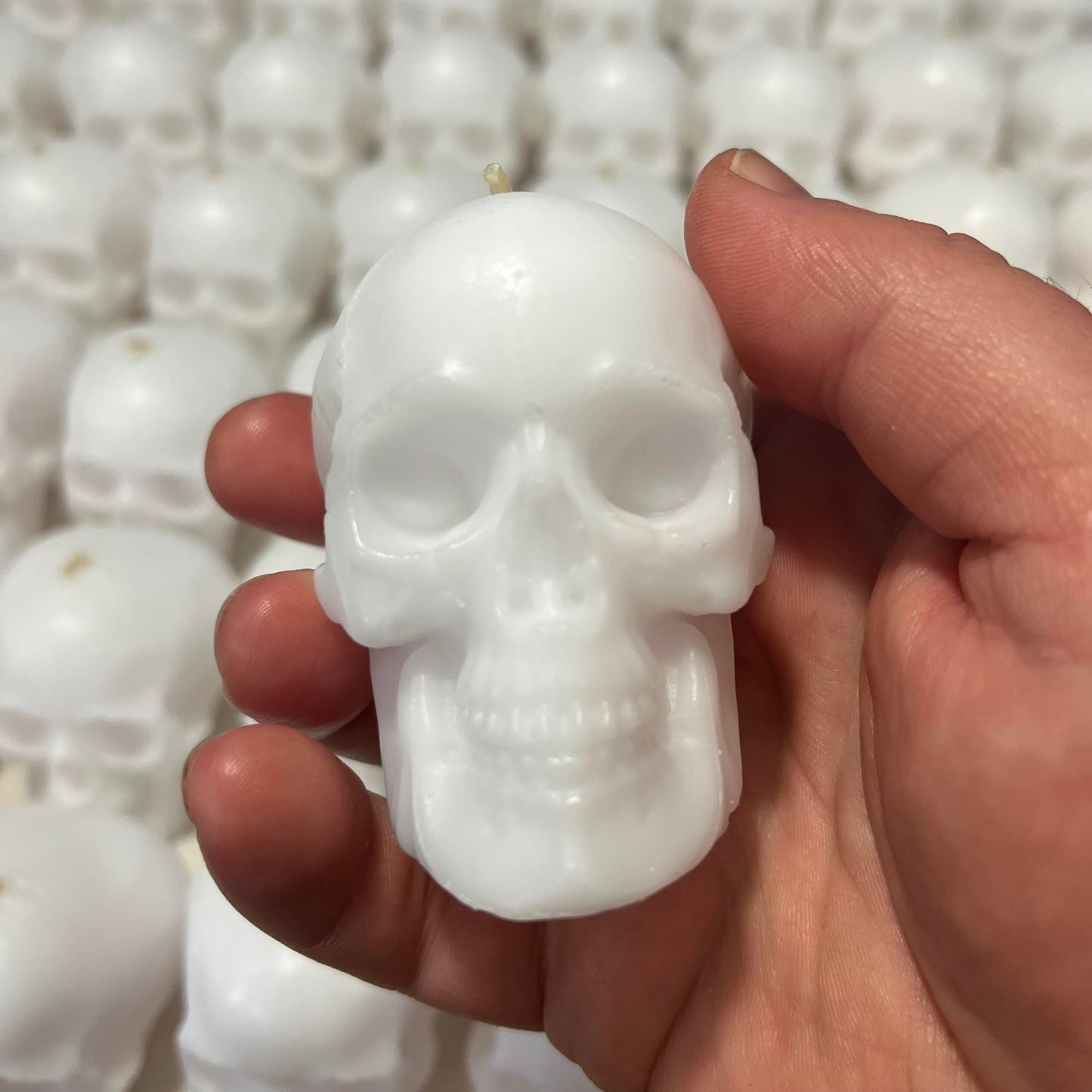 2 pcs White Skull Candles for Purity and Strength (Witches, Figure, aessthetic, Skeleton, Goth, Spooky, Ritual, Fireplace, Decorations, Bloody, Brain, Spiritual, Weird, Satanic, drip)
