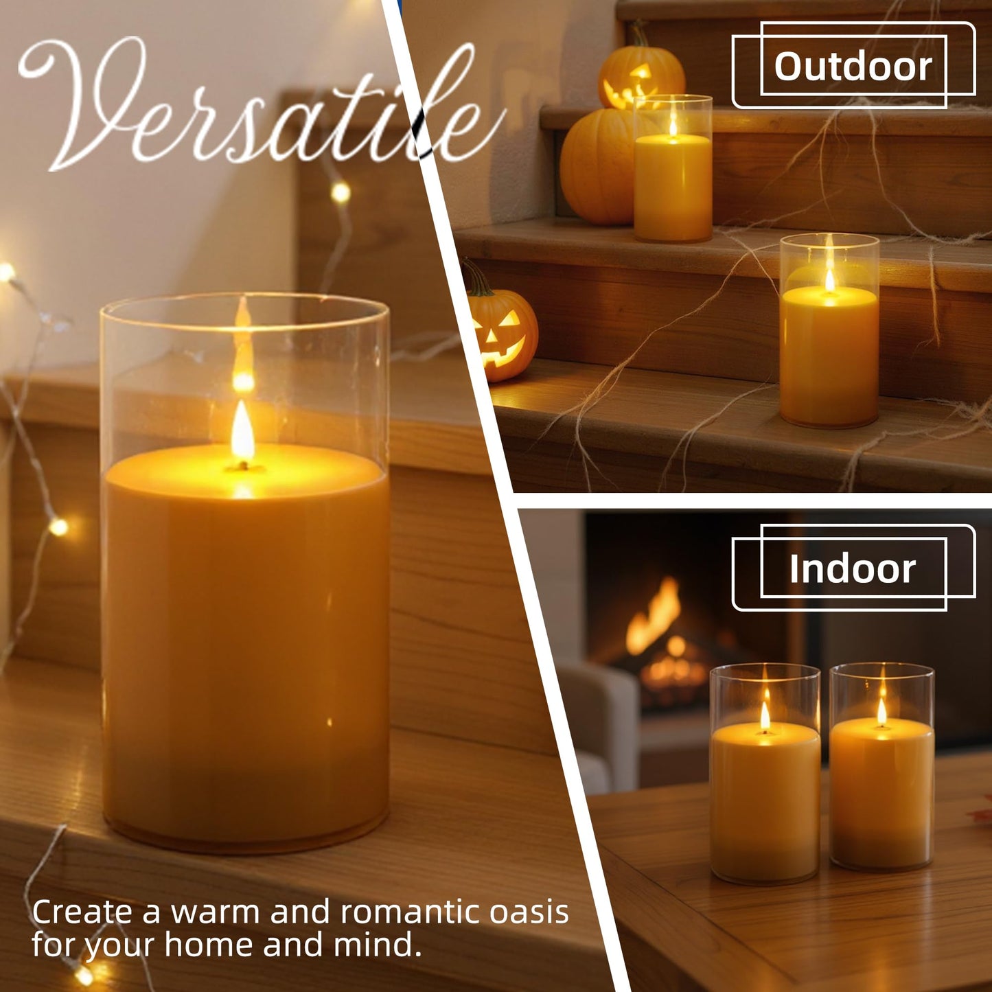 NICEME 7" x 4" Large Waterproof Outdoor Flameless Candles with Remote Control and Timer, Acrylic Outdoor Flickering Candles Battery Operated for Indoor Outdoor Lanterns Patio Porch, Long Lasting 2PCS