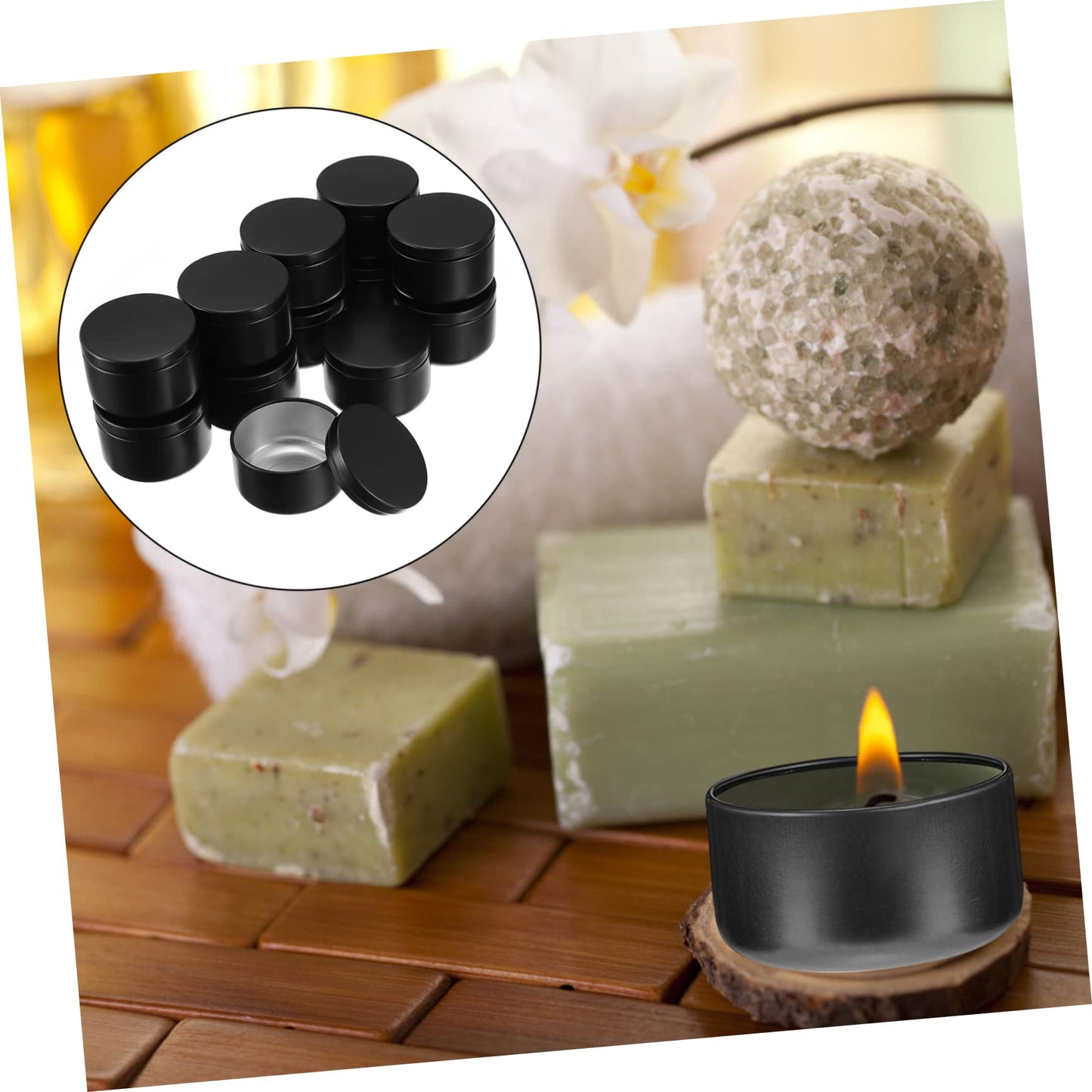 STOBOK 12pcs Candle Tins for Projects Portable Metal Candle Containers Seamless Design for Travel and Crafting for Aromatherapy and Storage