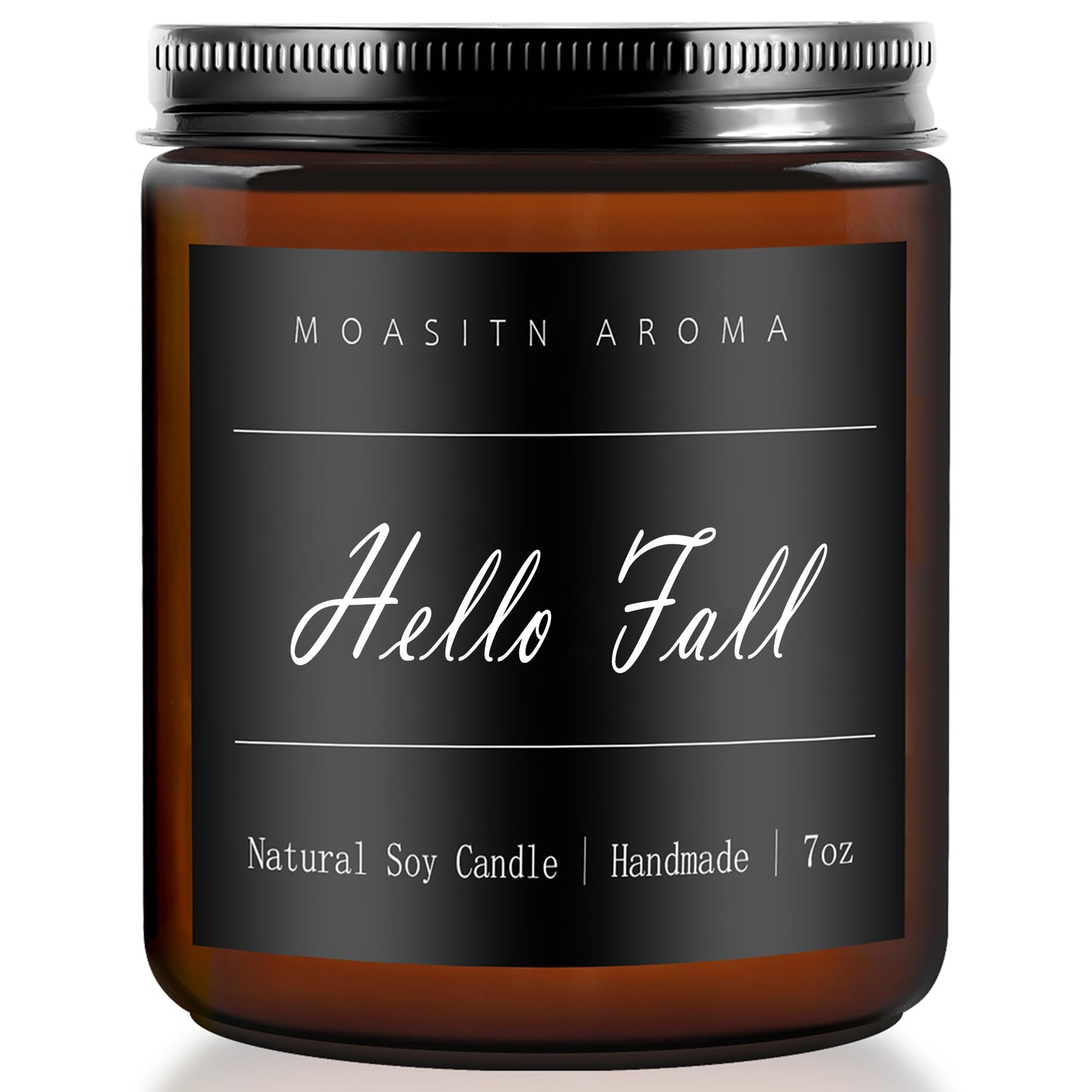 MOASITN Hello Fall Scented Candles for Home| Natural Soy Fall Candle| Handmade Long Lasting Aromatherapy Candle| Jar Candel Gift for Women,Men| as Halloween,Birthday,Relaxing Gifts| 7oz