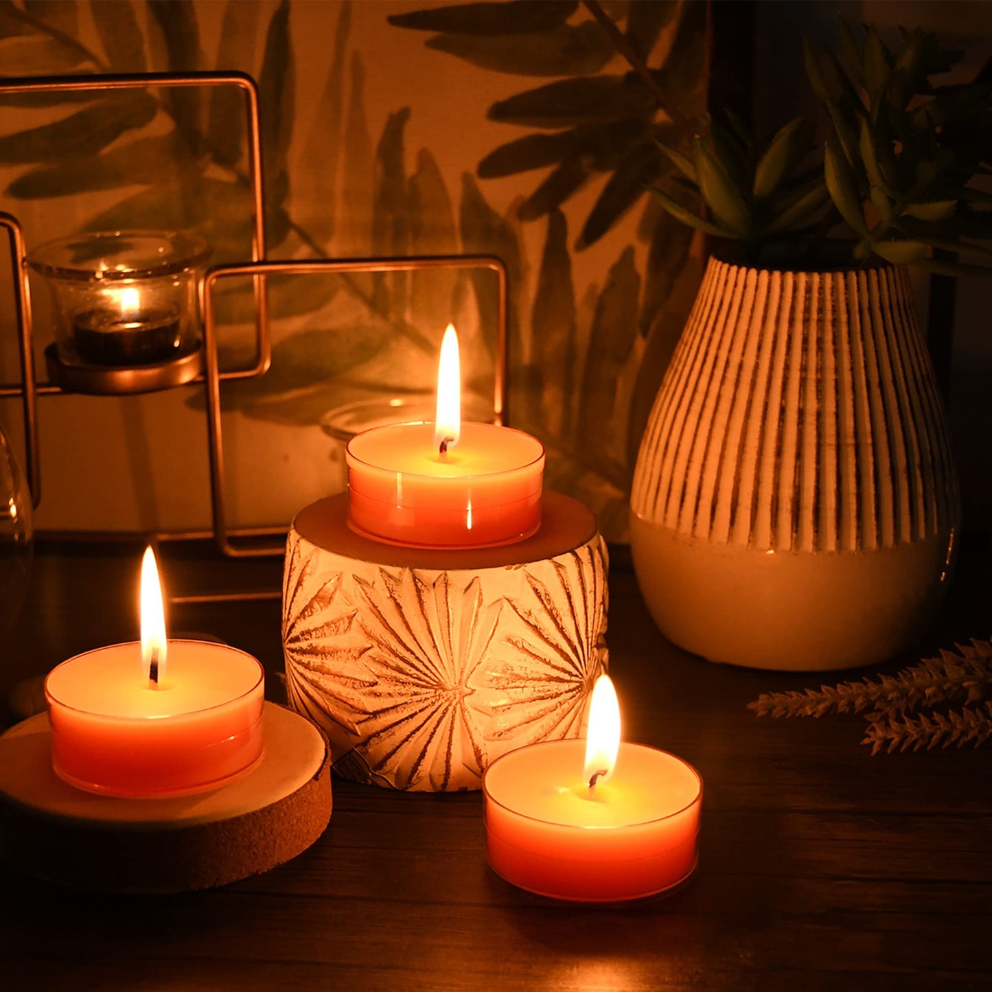 Zest Candle 12-Piece Tealight Candles, Mega Oversized Orange s