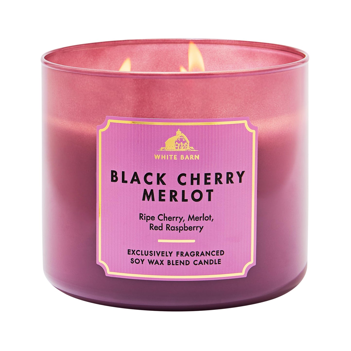 Bath & Body Works Black Cherry Merlot 3-Wick Candle - Scented Candle for At-Home Use - Long-Lasting, Room-Filling Fragrance - High Fragrance Oil Concentration - Soy Wax Blend - 2-Pack