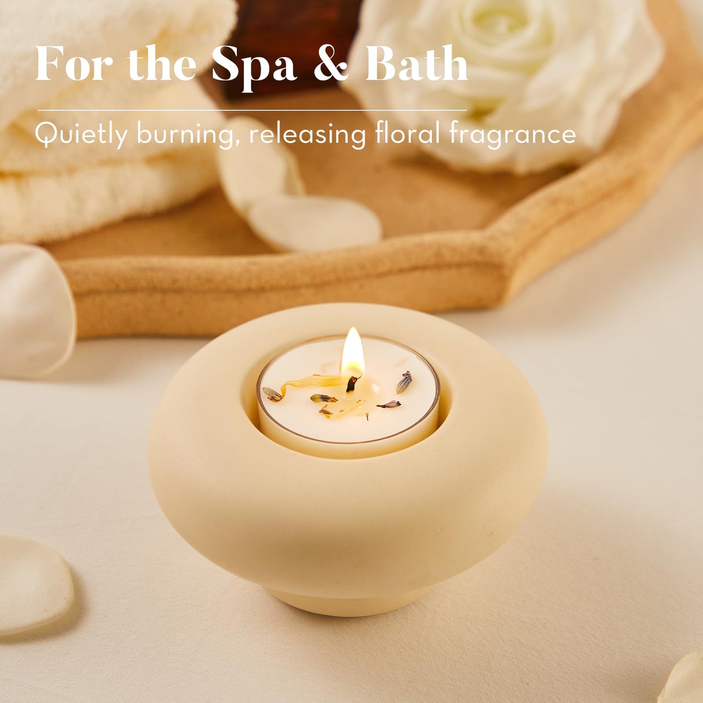 Ashlux Candle Set - 4H Tea Lights | Unscented Dripless Smokeless Clean Burning Long Lasting Candles for Wedding Home Decor Dinner Church Holiday
