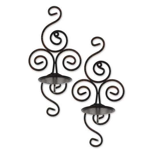 Scrollwork Candle Wall Sconce 13" Tall