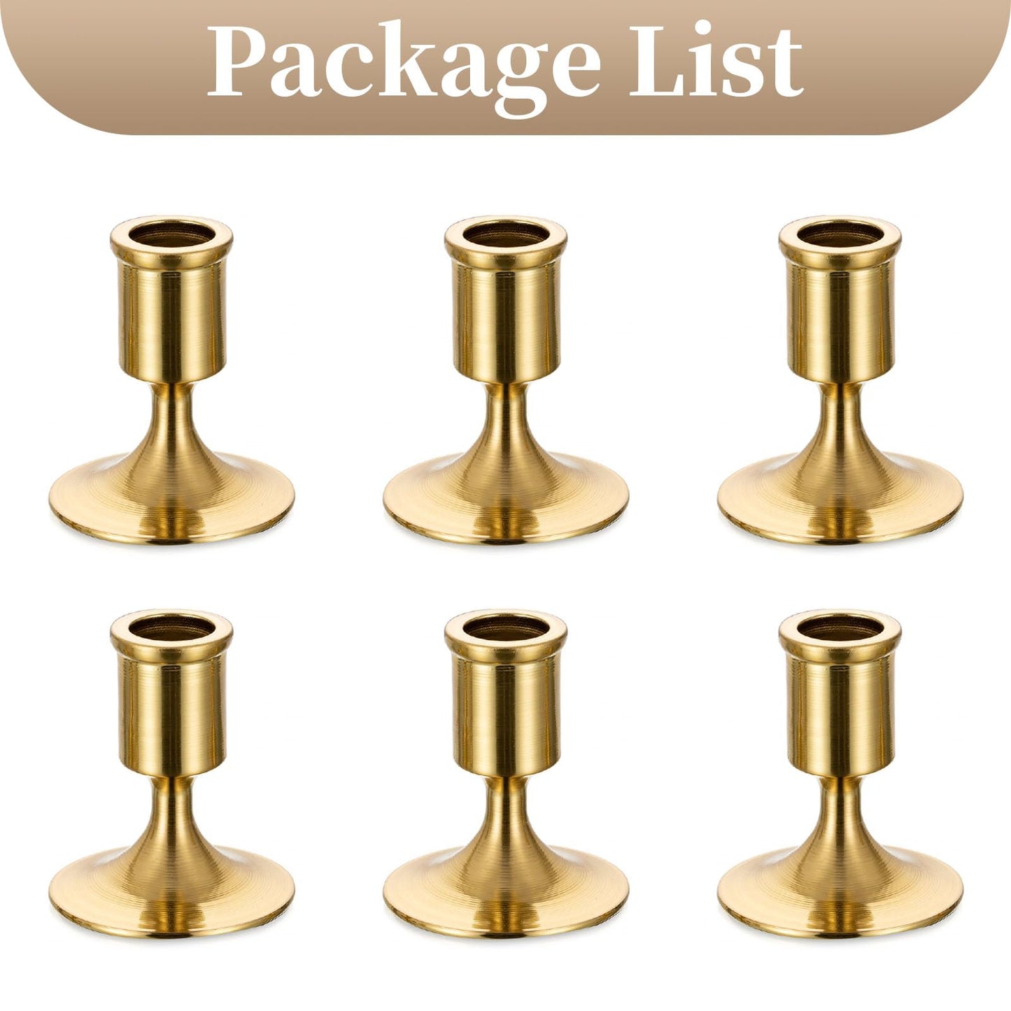 Sziqiqi Candlesticks Holder for Wedding Table Centerpiece - Gold Taper Candle Holders Candle Stick Holder Bulk for Christmas Candlelight Dinner Wedding Party Festival Decor 6 Pieces