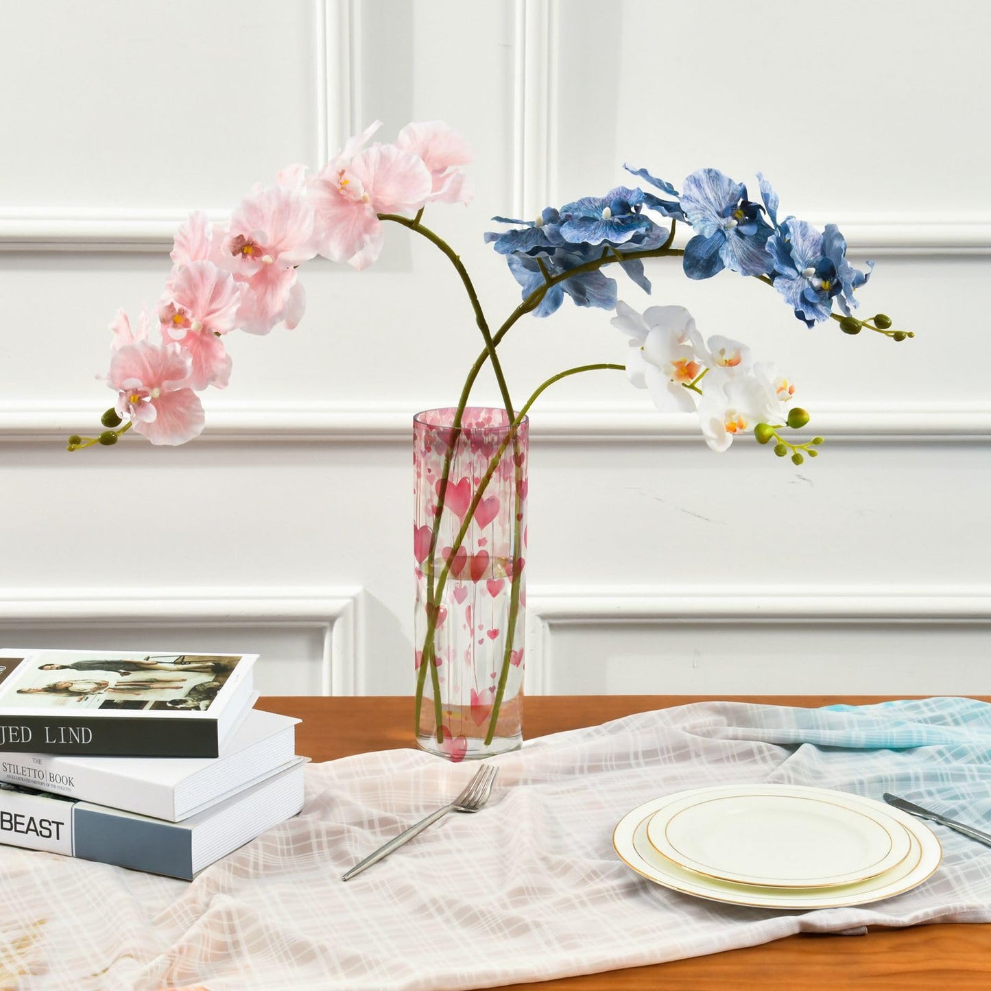 Valentines Decor Vase Romantic Love Flower Vase Home Decor for Dining Table Office Bedroom Living Room