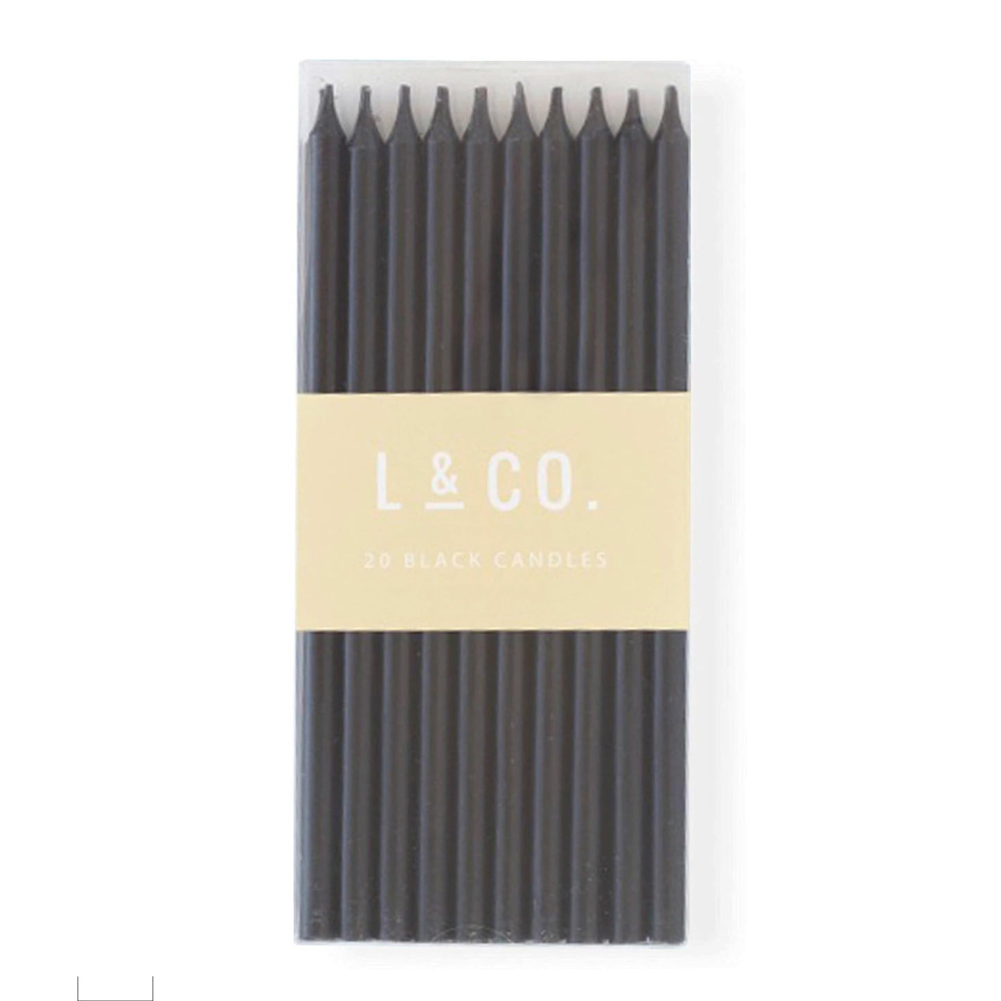 Sisterly Market 20 Count Tall Skinny Black Solid Birthday Cake Candles for Birthday Wedding Party Cakes Decorations