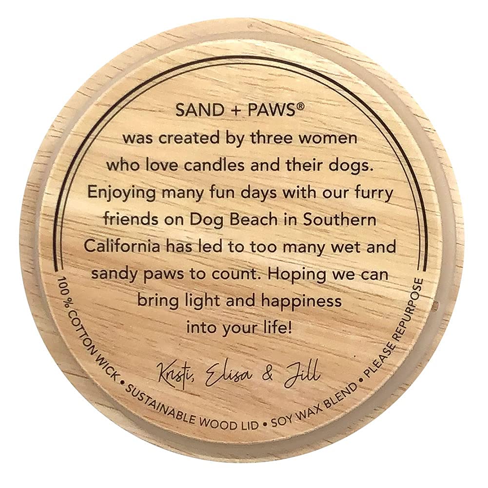Sand + Paws Scented Candle - Fresh Jasmine - Additional Scents and Sizes –Luxurious Air Freshening Jar Candles Neutralize pet Odors and Enhance Home décor – 100% Cotton Lead-Free Wicks - 12 oz