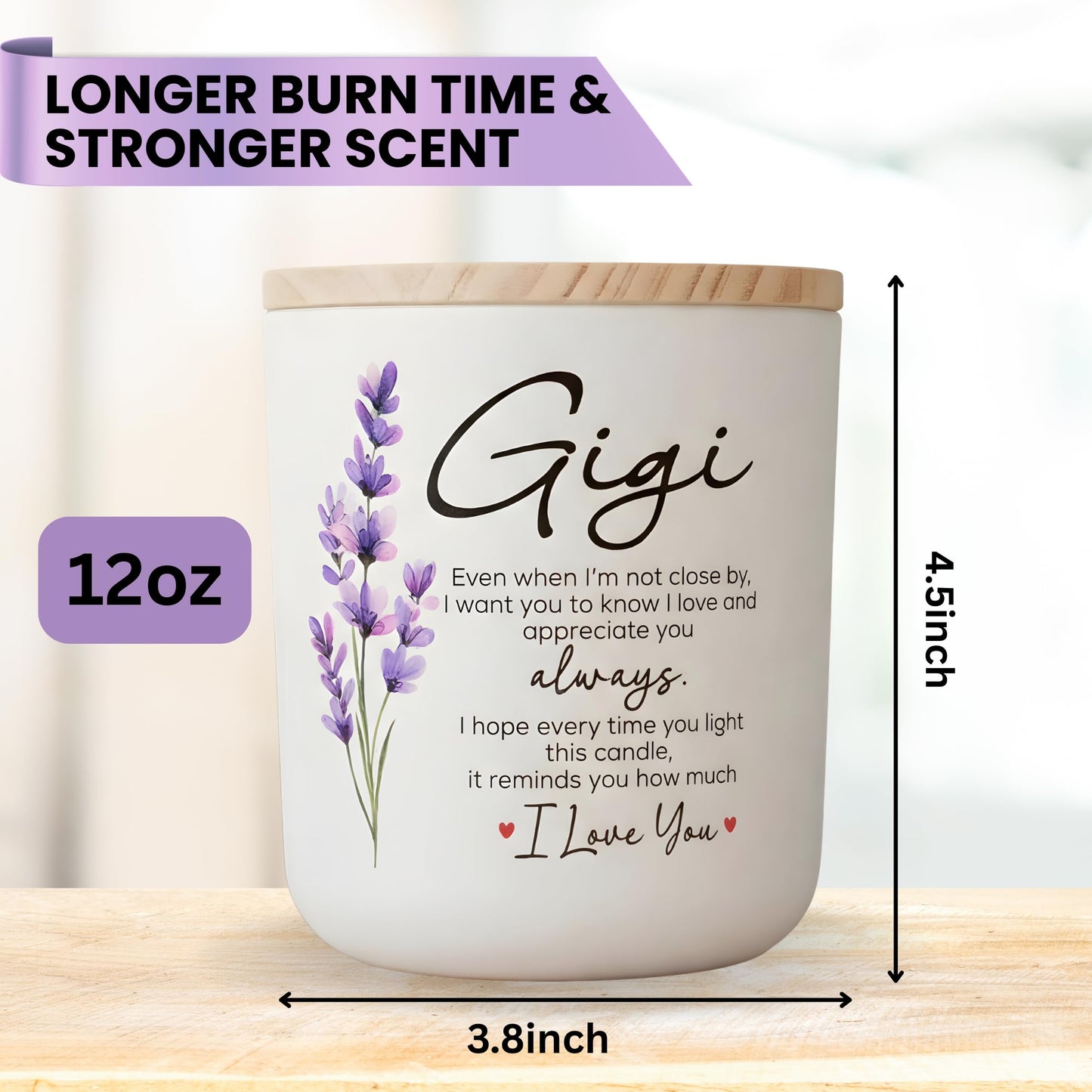 Gigi Mothers Day Gift, Gigi Candle Lavender Scented, Mothers Day, Birthday Gifts for Grandma from Granddaughter, Grandson