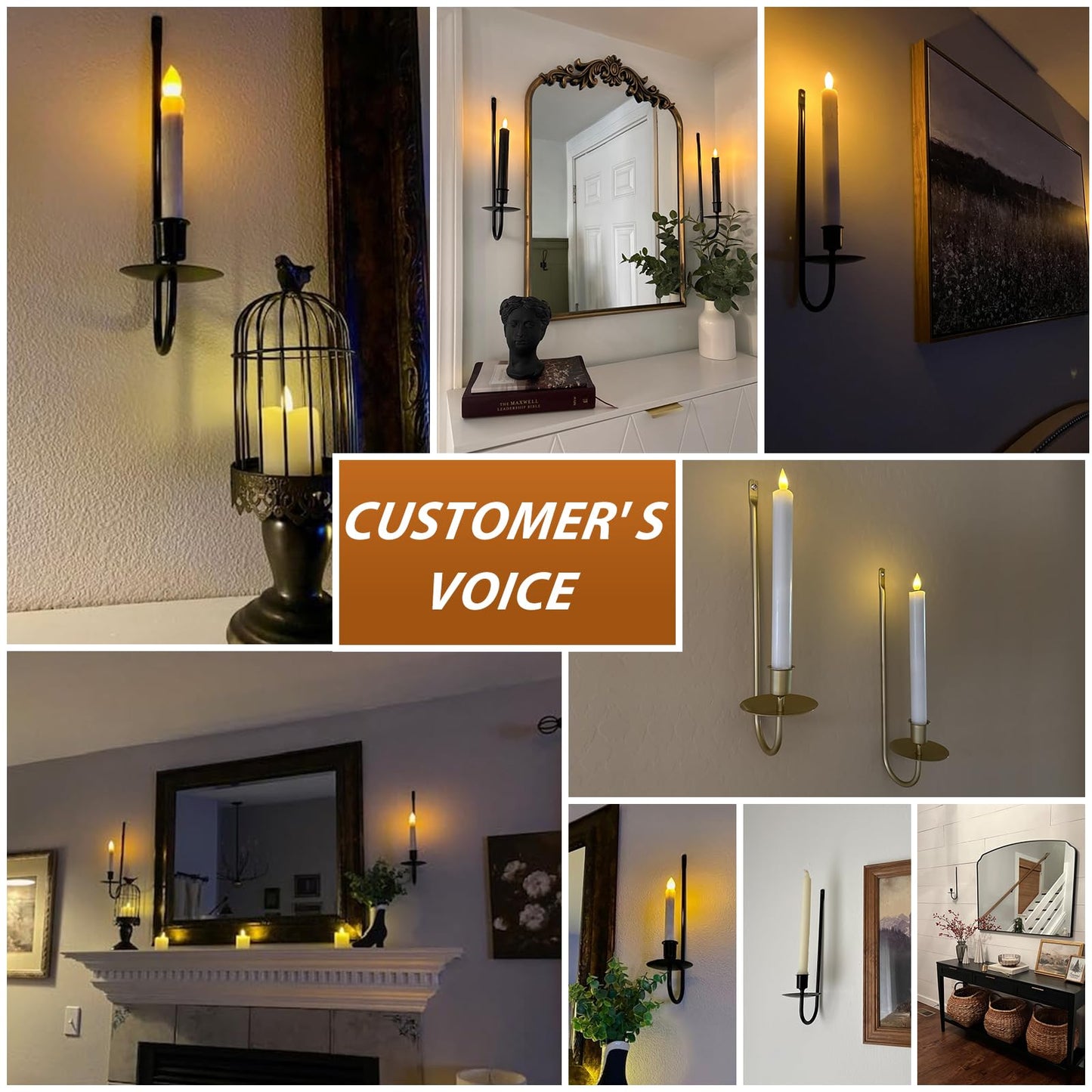 Candle Sconces Set of 2, Taper & Pillar Wall Candle Holder, 13.2 Inch Black Wall Sconces Set of Two, Decor for Entryway, Stair Corner, Living Room, Gifts for Men Women Mom or Dad