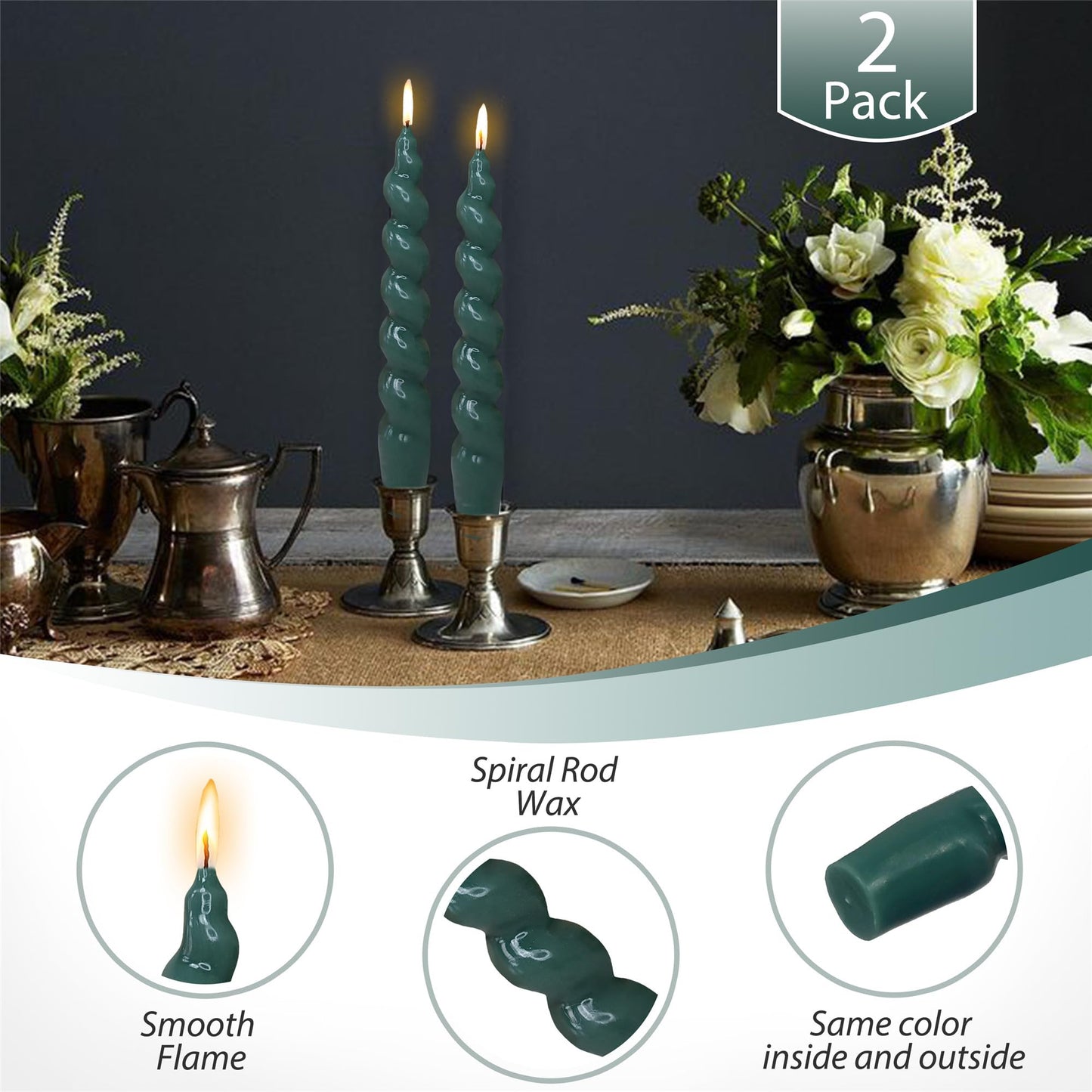 Gedengni 8pcs Pink Candlesticks Short Taper Candles - 7 inches Funky Candle Sticks Green Spiral Tapered Candles Twisted Candles for Home Décor Dinner Weddings Women Gifts