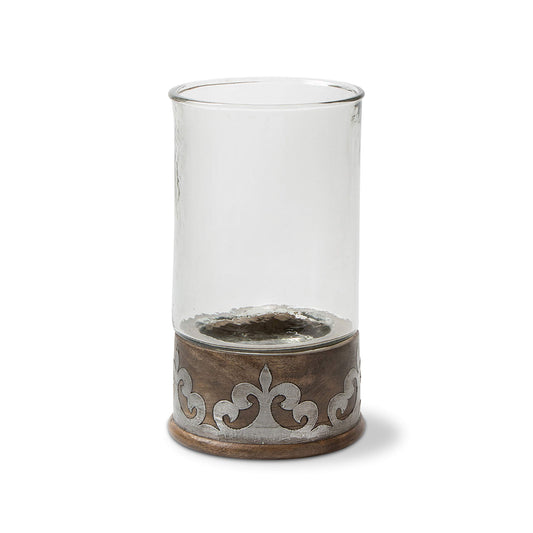 Wood and Inlay Metal Heritage Collection 16.5-Inch Tall Candleholder