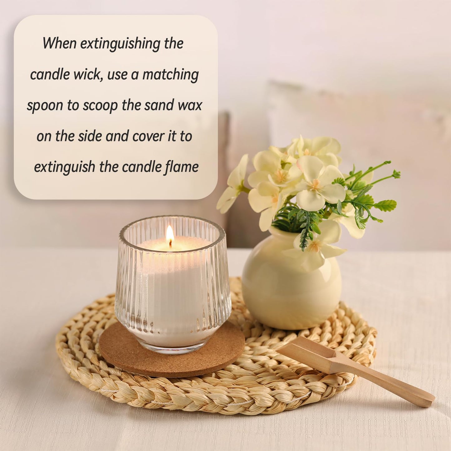REISEN 2.2lb/35OZ Candle Sand Wax- White Unscented Sand Candle with 10 Wicks & Wooden Spoon, Non Toxic Wax Beads, Refillable Natural Pearls for Powder Candle Making