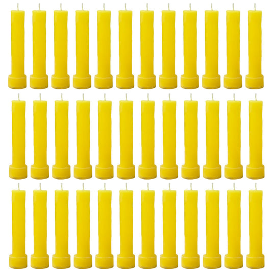 Hecate Magic Mall Taper Candles 4.5 Inch Tall | Unscented, Dripless | Vibrant Multicolor Dinner Candles for Home Décor, Events, Holidays, Weddings | Clean Burning | Smokeless (36, Yellow)