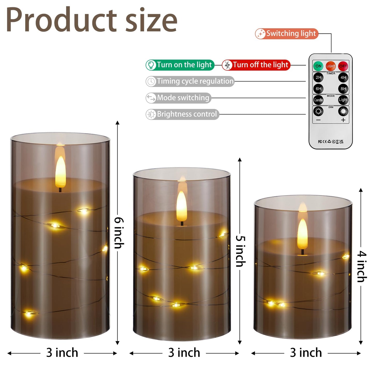 Flameless Candles with Remote, Battery Operated LED Candles with Timer for Romantic Ambiance and Home Decor, Durable Acrylic Shell with Embedded Star String