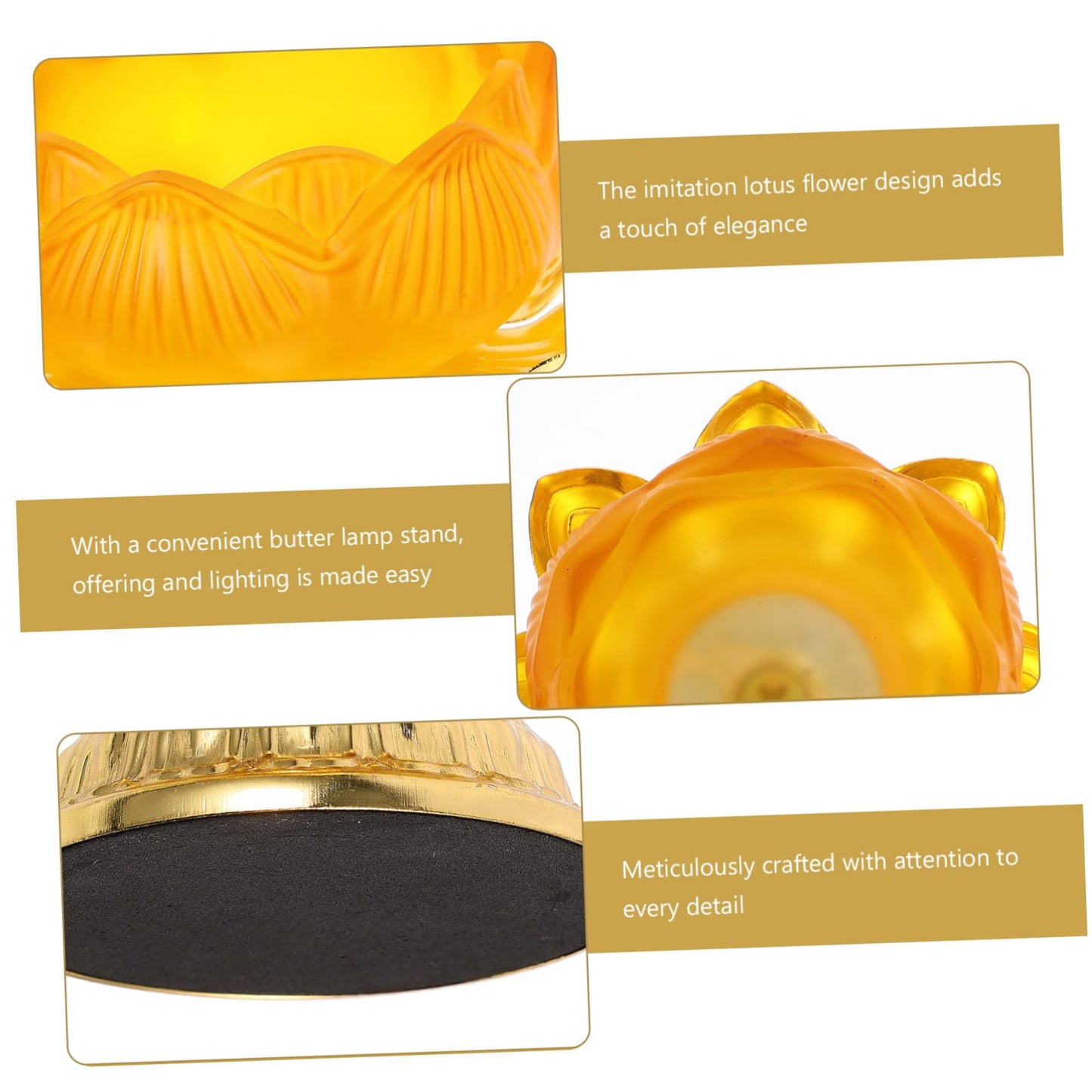 OHPHCALL Butter Lamp Holder for Lotus Candle Battery Operated Taper Dining Decor