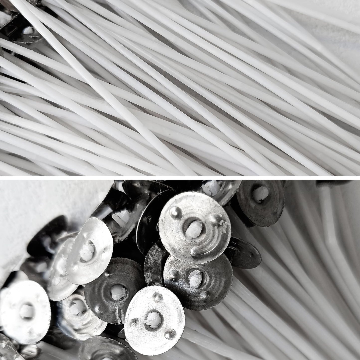 6-Inch White Cotton Candle Wicks 100-Pack - Pre-Waxed with Tabs for DIY Candle Making - Premium Candle Wick Supplies