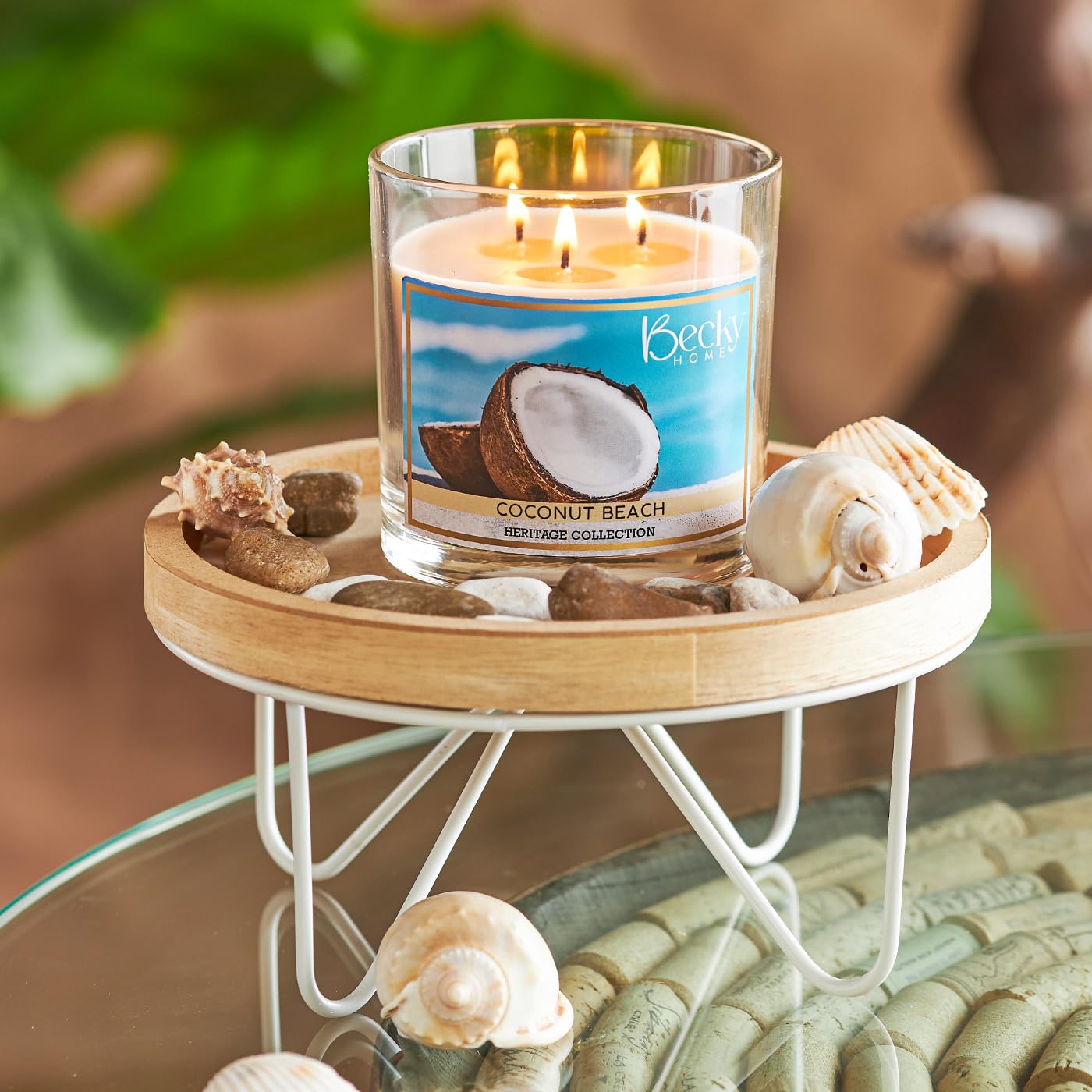 Becky Home 3 Wick Candle, 14.5oz Coconut Beach Candle, 3 Wick Candles Clearance, Big Candles, Three Wick Candle, 3 Wick Candle Jars