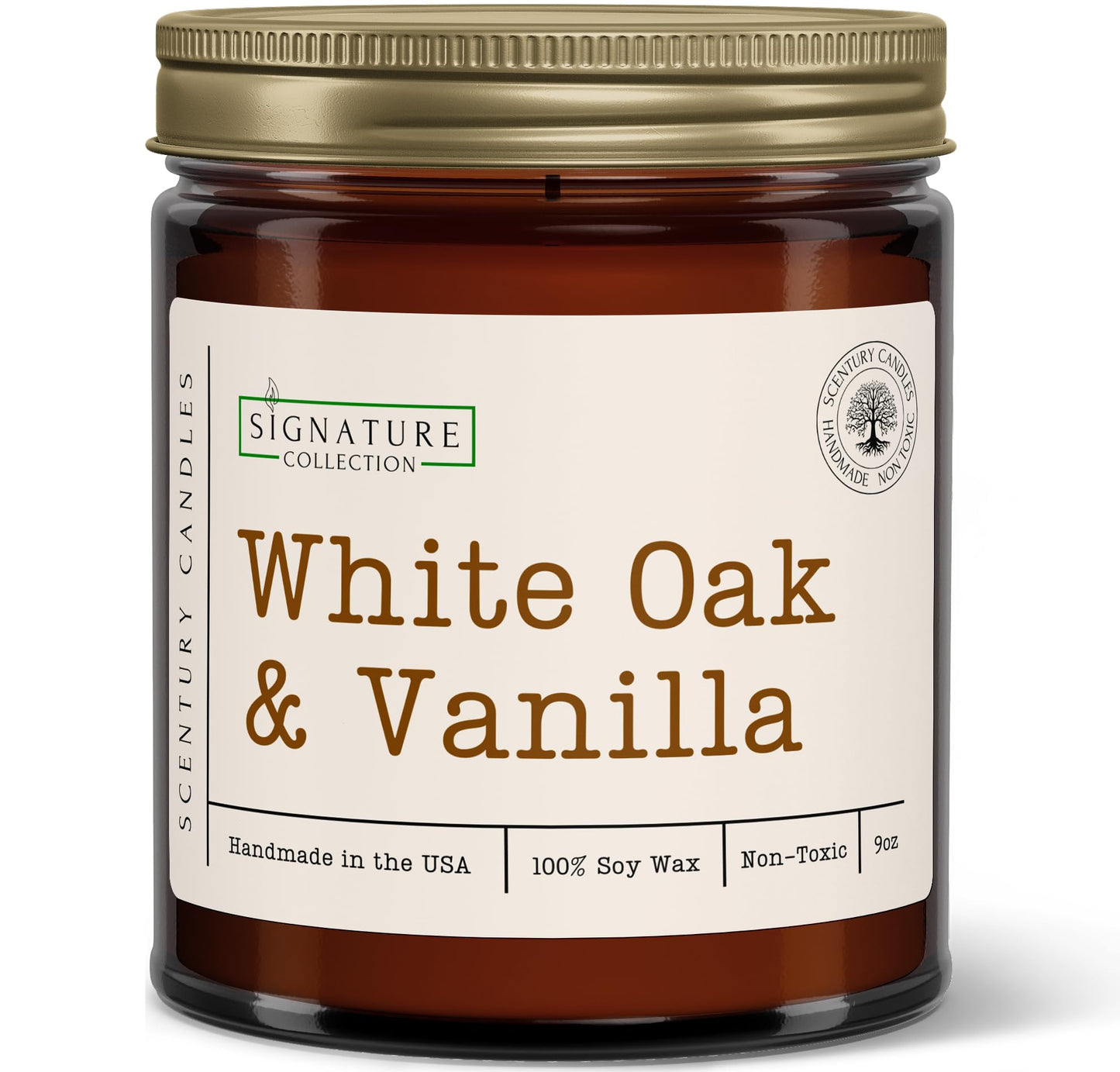 White Oak Vanilla Scented Candle, Many Scents to Choose from, All Natural Non-Toxic Soy Wax, Handmade in The USA (White Oak & Vanilla)