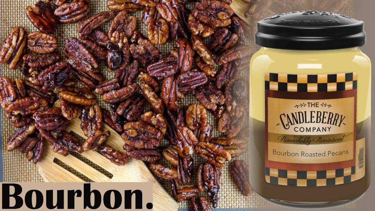 Candleberry Candles | Strong Fragrances for Home | Hand Poured in The USA | Highly Scented | 135 Hour Burn Time | Large Jar (Bourbon Roasted Pecans)