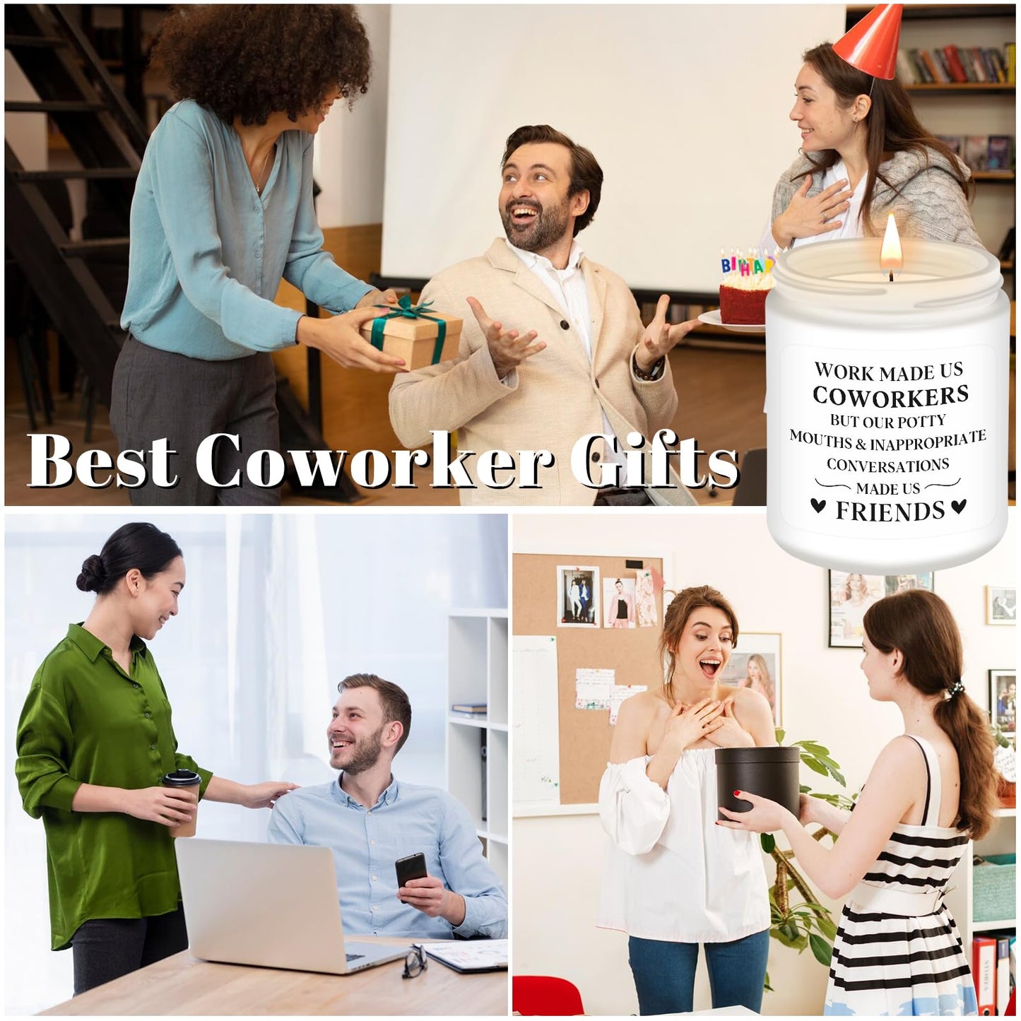 Homsolver Coworker Gifts for Women, Coworker Appreciation Retirement Gifts, Birthday Christmas Gift,Funny Coworke Scented Candles