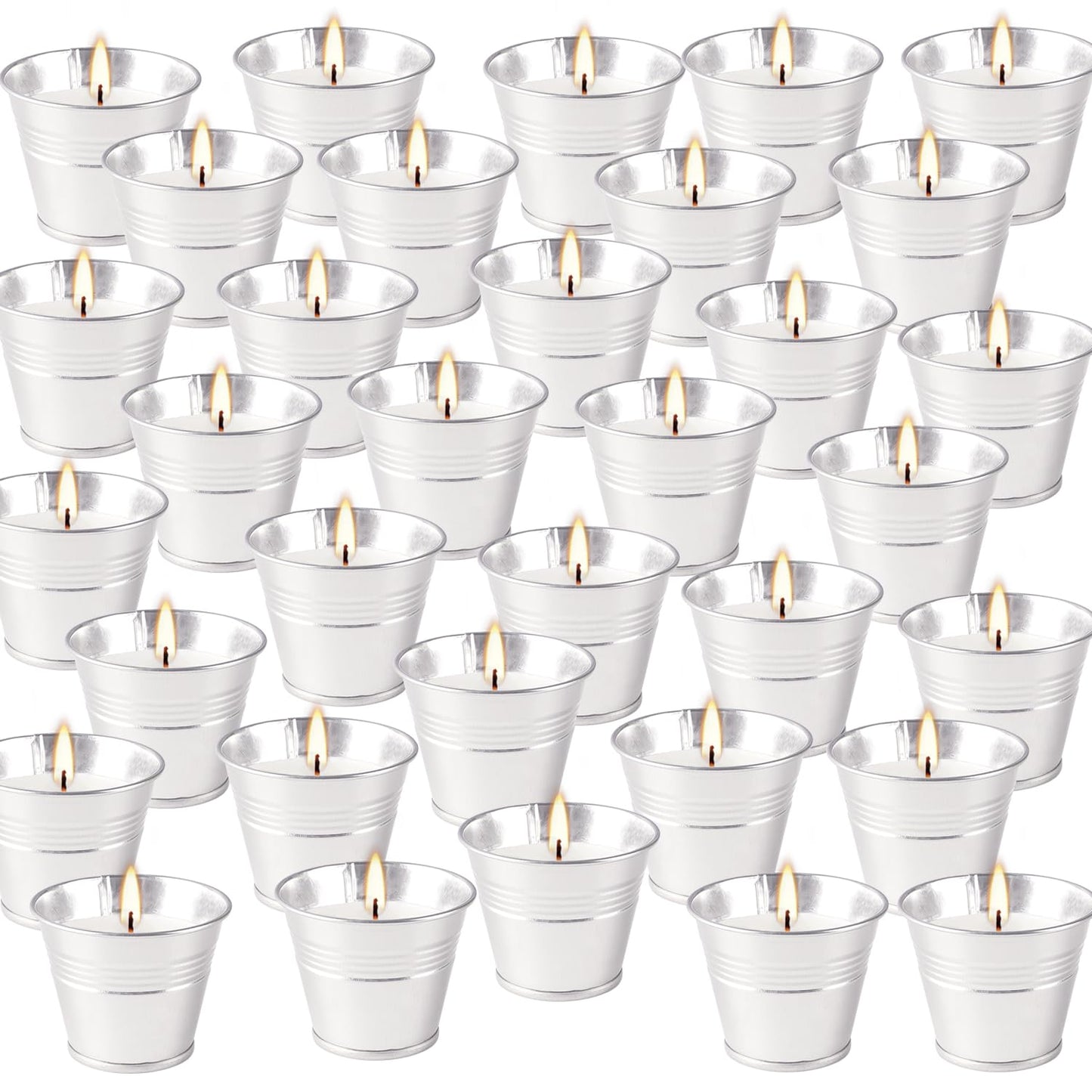 CAKETYCG Outdoors Citronella Candles 32Pack - Garden Citronella Scented Candles, Long Burning, 2 oz Small Tin Candles Gift Sets for Home Patio Yard Indoors, Balcony, Camping BBQ & Summer Parties.