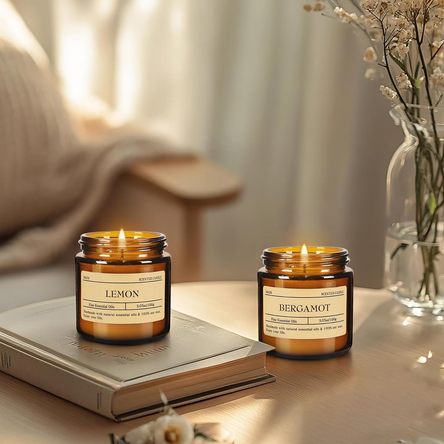 24-Pack 3.05oz Scented Candle Gift Sets - 12 scents Jars Natural Soy Wax for Women, Home Decoration and Elegant Occasions