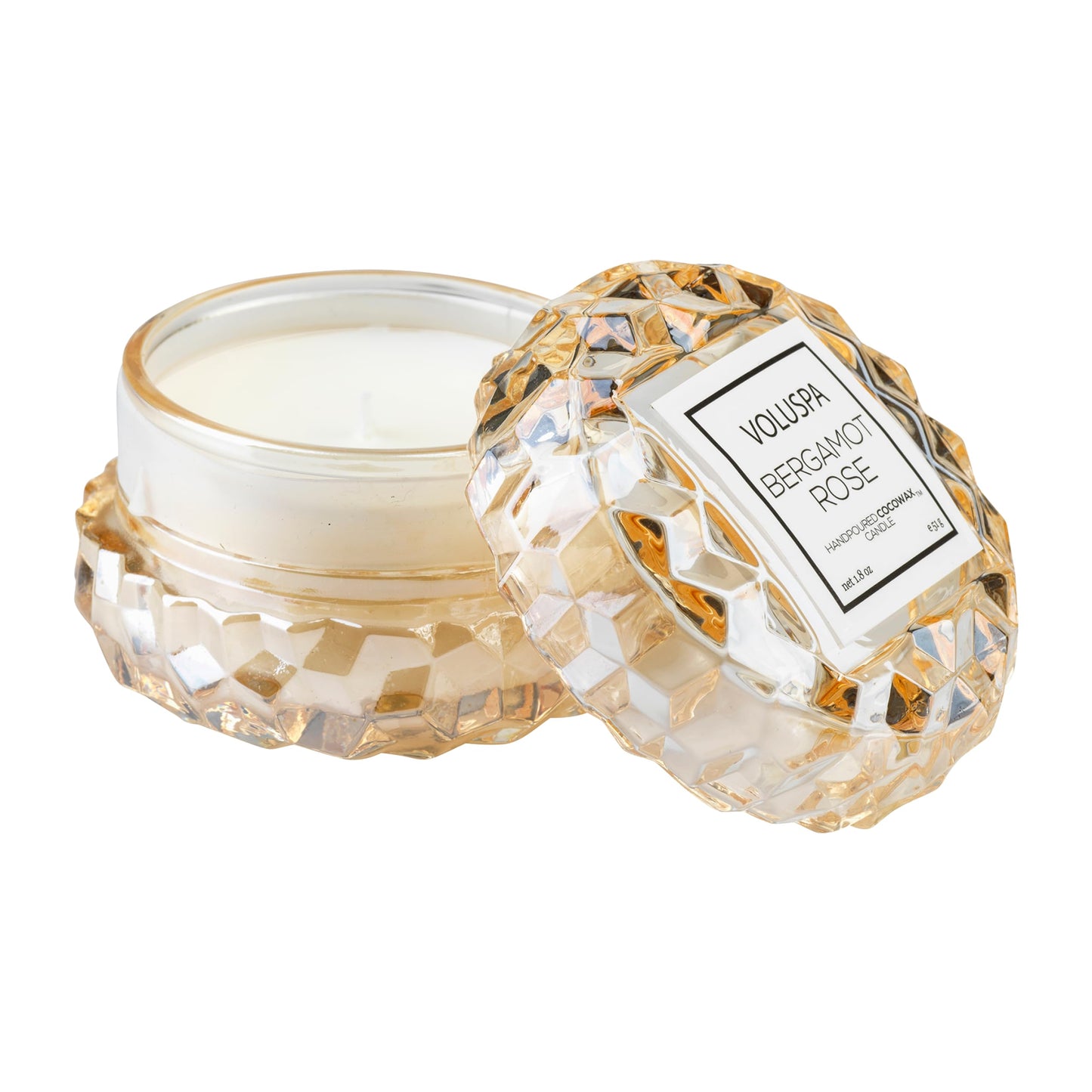 Voluspa Bergamot Rose, Macaron Candle, 1.8 oz, 15 Hour Burn Time, Coconut Wax for Clean Burning, Handcrafted in The USA