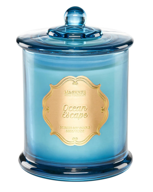 M&SENSE Ocean Escape Soy Candle,Non Toxic 12.7oz 75H Slow Burn, Coastal Sea Breeze Summer Aroma, Housewarming Gifts