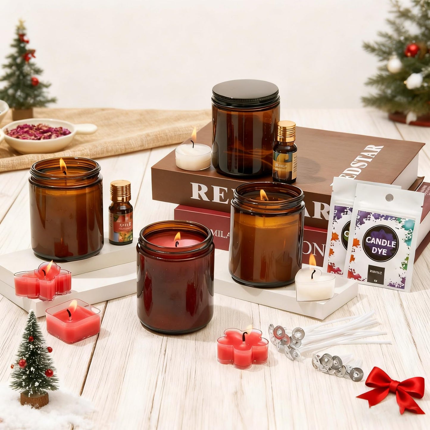 WcoDusak Soy Candle Making Kit for Beginners, Adults & Hobbyist Crafters, All-in-One DIY Supplies with Electric Wax Melter, Ideal for Crafting Handmade Candles as Home Decor and Holiday Gifts