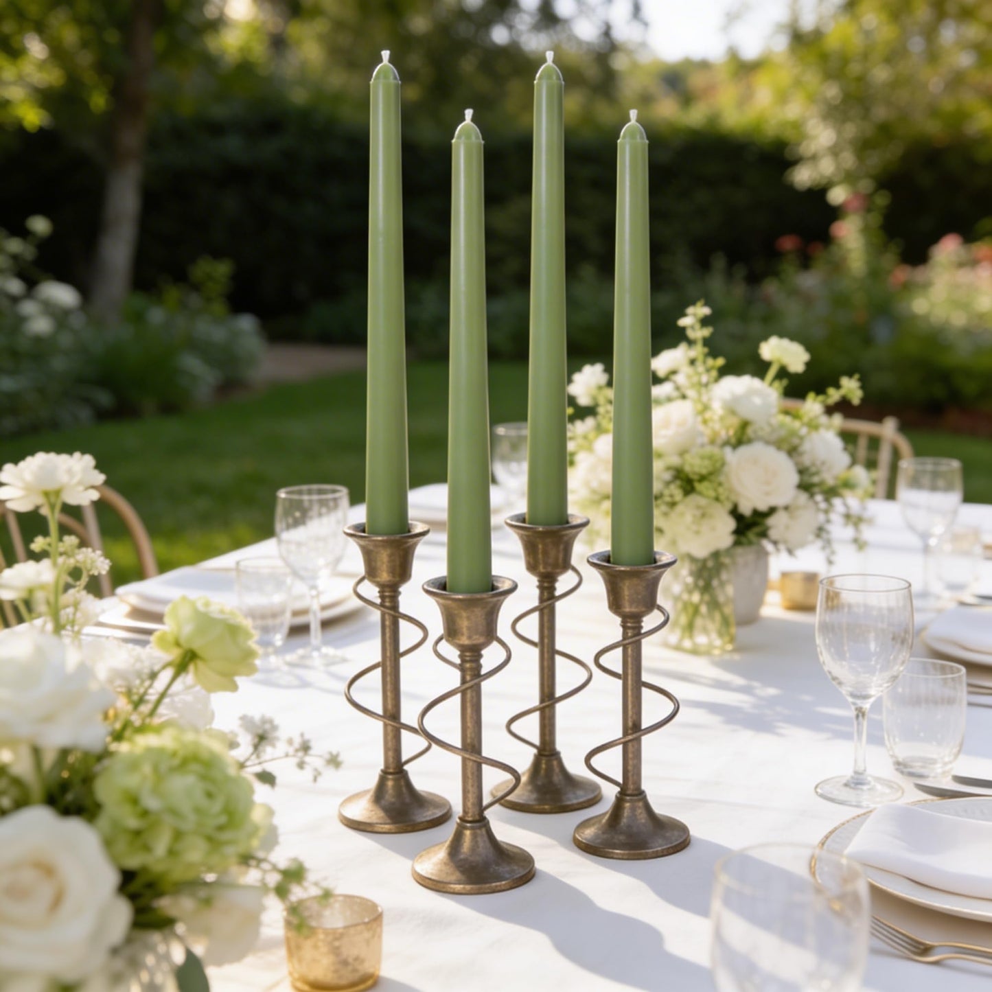 Viyffo Taper Candles, 10 Inch, 20 Pack, Olive Glow – Unscented, Dripless & Smokeless Design, Up to 8 Hour Burn – Long Tall Taper Candlesticks for Wedding, Dinner & Home Decor