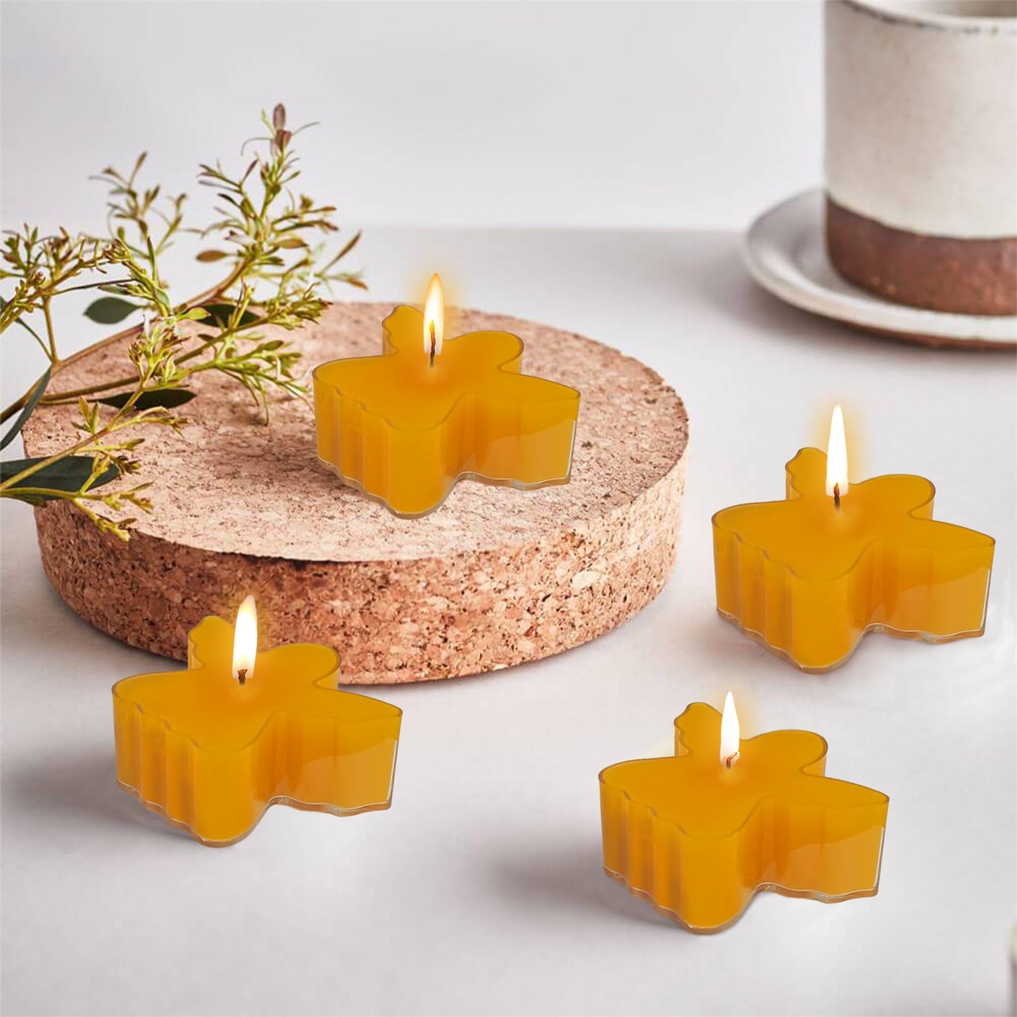 24pcs Beeswax Tealights Beeswax Tealight Candles Clear Cup Pure Handmade Beeswax Tealights Smokeless Bee Wax Candle for Birthday Party,Wedding, Spa, Home Decor