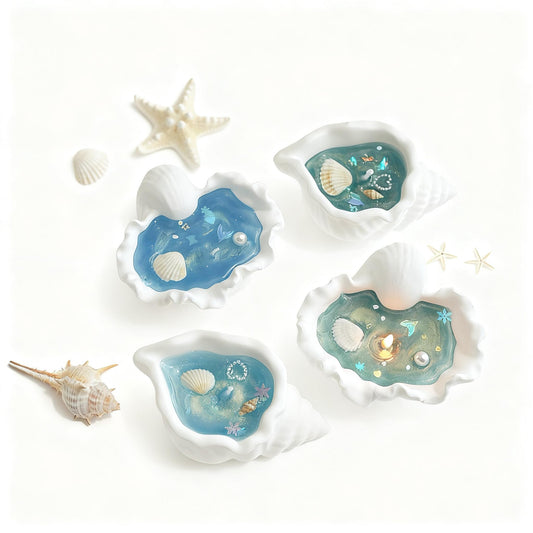 Seashell Aromatherapy Candle - Ocean-Scented Soy Wax Candle in Conch Shell Holder, Coastal Home Decor, Relaxing Beach Fragrance, Gift for Women/Men