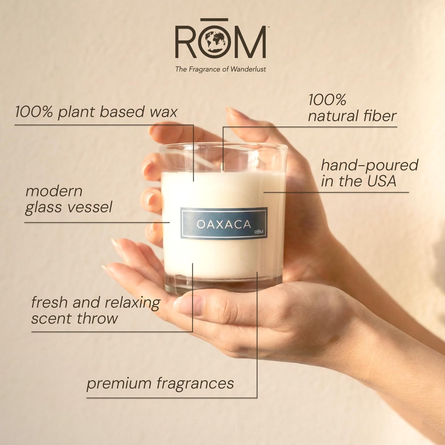 Oaxaca Luxury Scented Candle – Natural Plant Based Wax, 9oz – Cactus Flower, Juniper Berry, Sage & Cedarwood - Long Lasting 60 Hour Burn – Non-Toxic, Hand-Poured in USA for Home