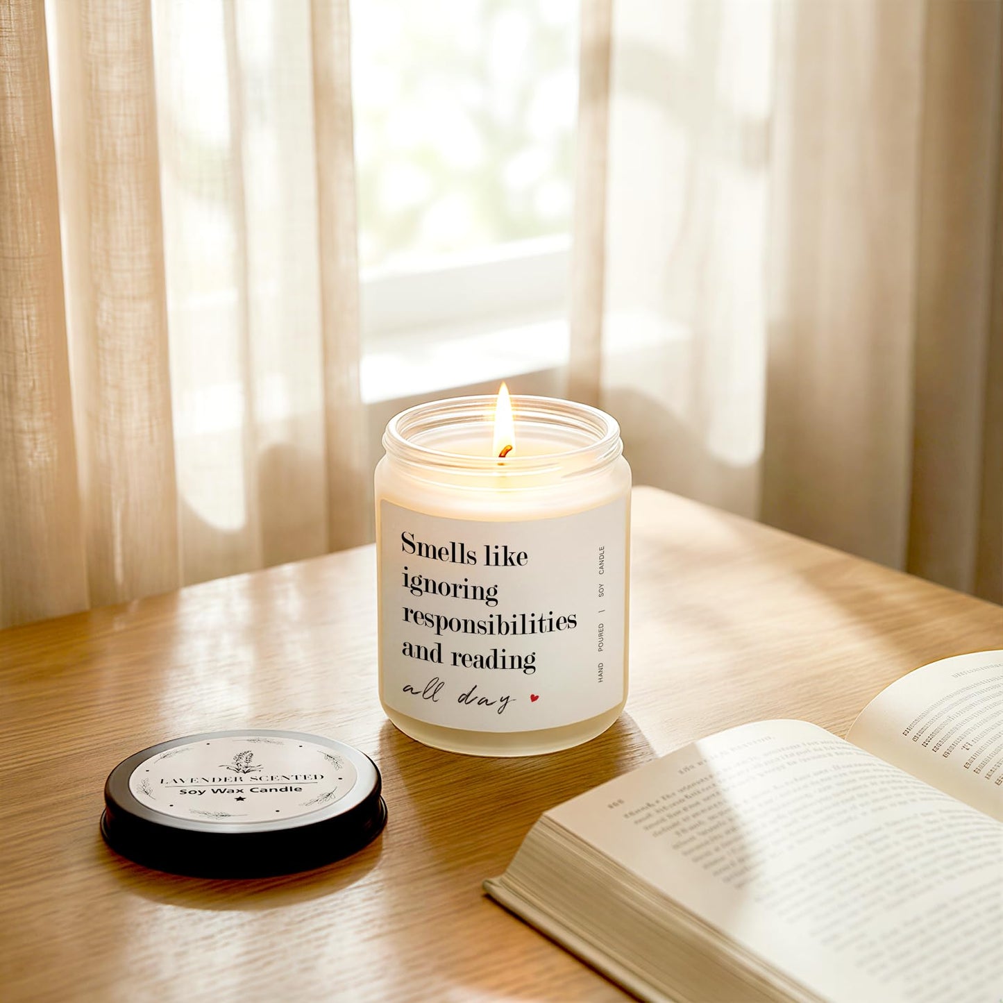 Book Lover Gifts for Women Men Readers - Bookish Gifts for Reading All Day - Book Accessories for Reading Lovers - Scented Candles for Bookish(7OZ)