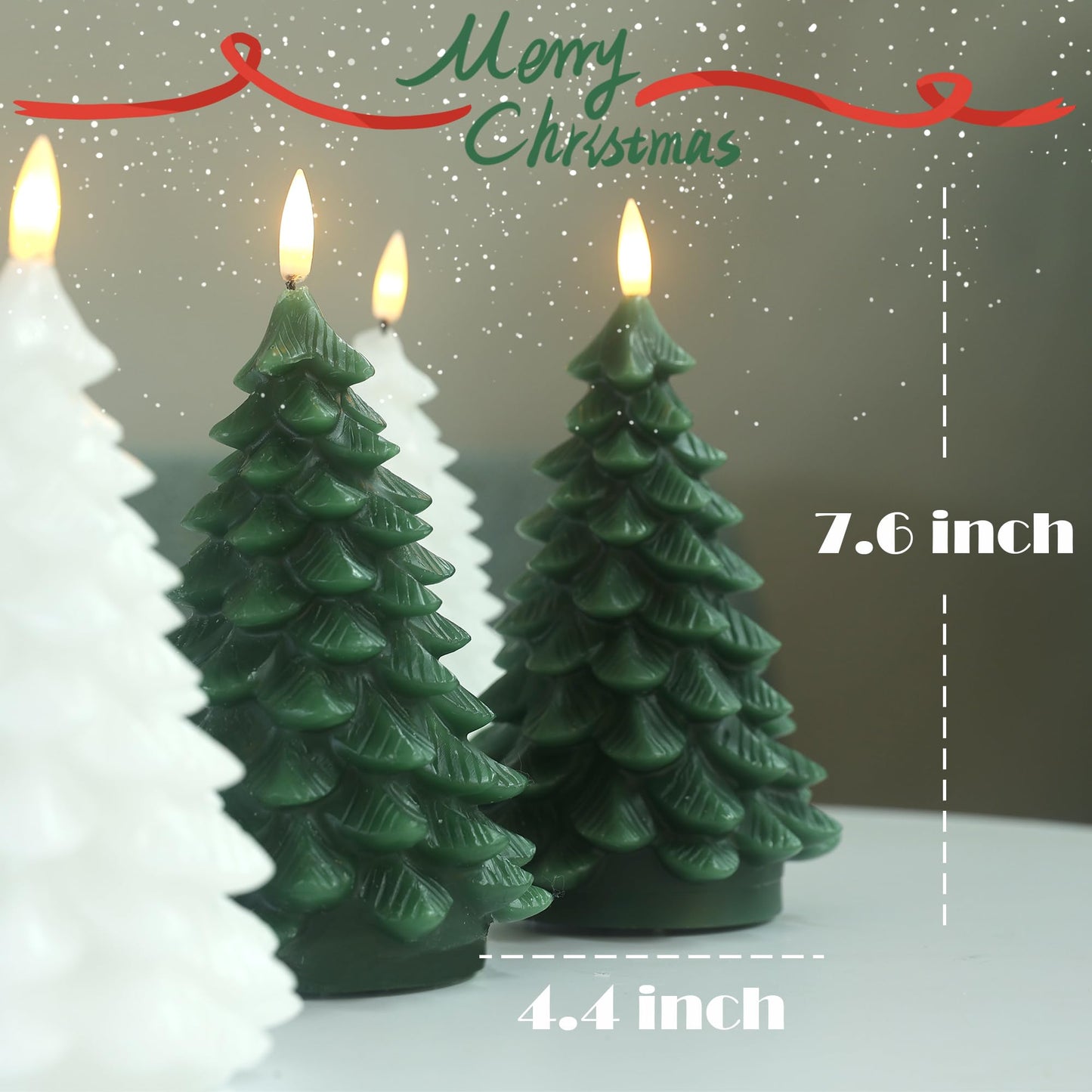 LUSHARBOR Flameless Candles with Remote Timer, 2 Pack Christmas Tree Candles Battery Operated LED Candles Real Wax Holiday Christmas Decoration for Bedroom Party Festival Gift White