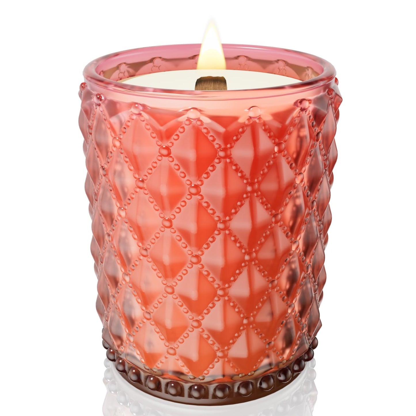 M&SENSE 16.6oz Wood Wick Scented Candle, Non Toxic Soy Wax with Crackling Wick, LemonGrapefruit Scent 100H Burn Long Lasting for Bedroom Kitchen Home Decor, Housewarming Gifts for Family Friends